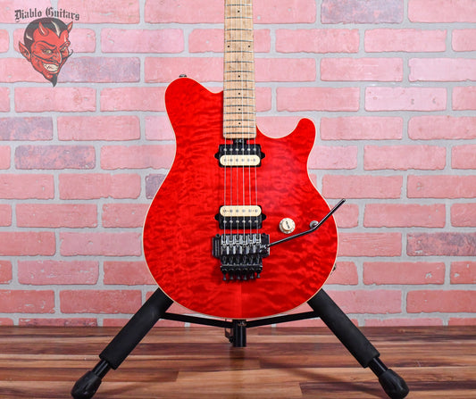Ernie Ball Music Man Axis Quilt Maple Top Translucent Red 2001 w/OHSC