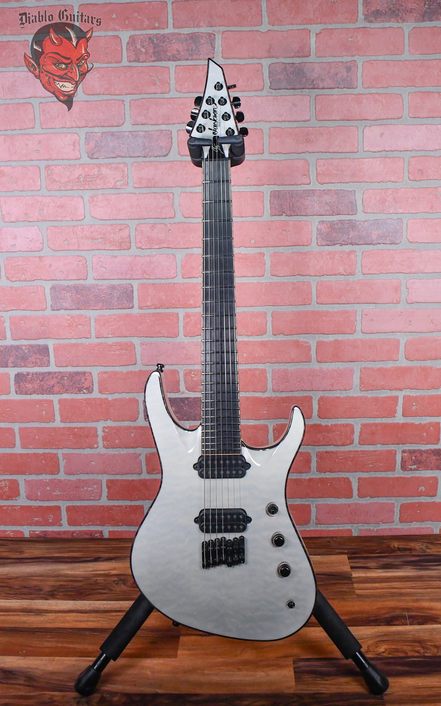 Jackson USA Series Chris Broderick Signature HT7 Soloist Quilted Maple Transparent White 2020 w/OHSC