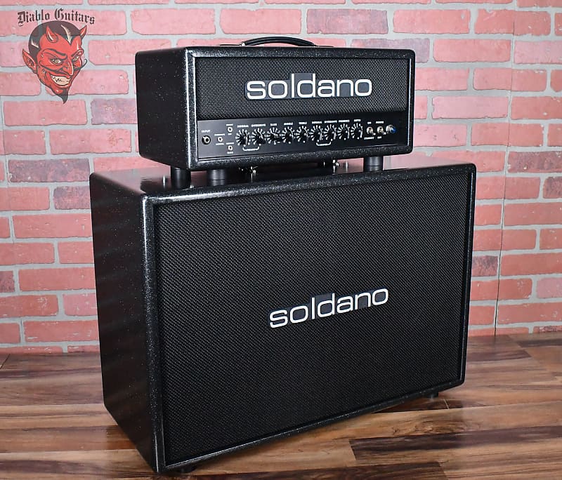 Soldano Custom Shop SLO30 30Watt All Tube Head w/ Matching 2x12 Cab Deep  Space Tolex With Black Grill and Black Chicken Head Knobs