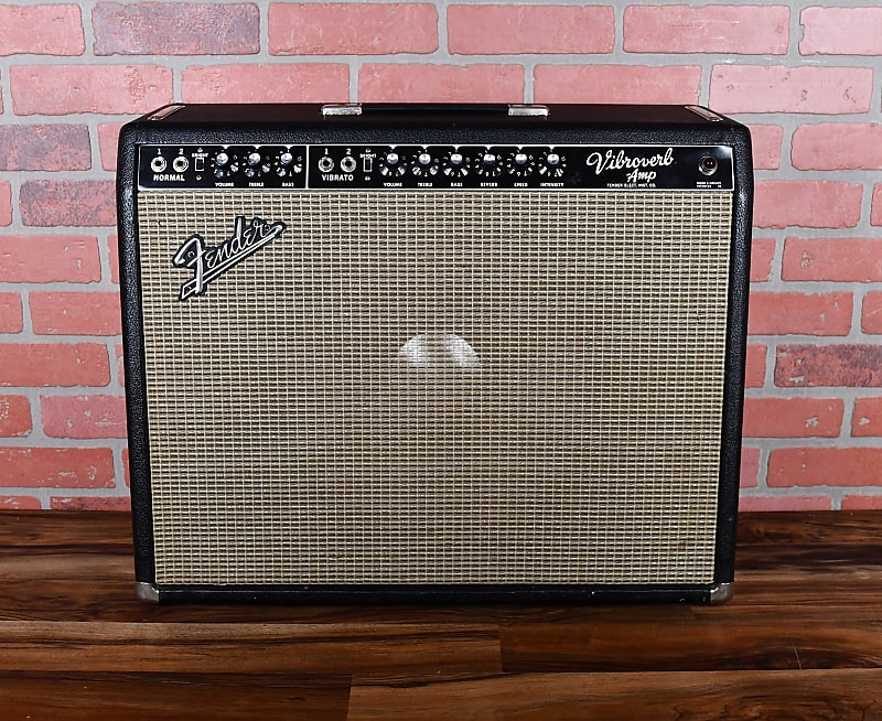 Fender Vintage 1964 Black Panel Vibroverb AB763 40w 2 Channel Combo with JBL-D130F 15" Speaker - Ships in Road Case