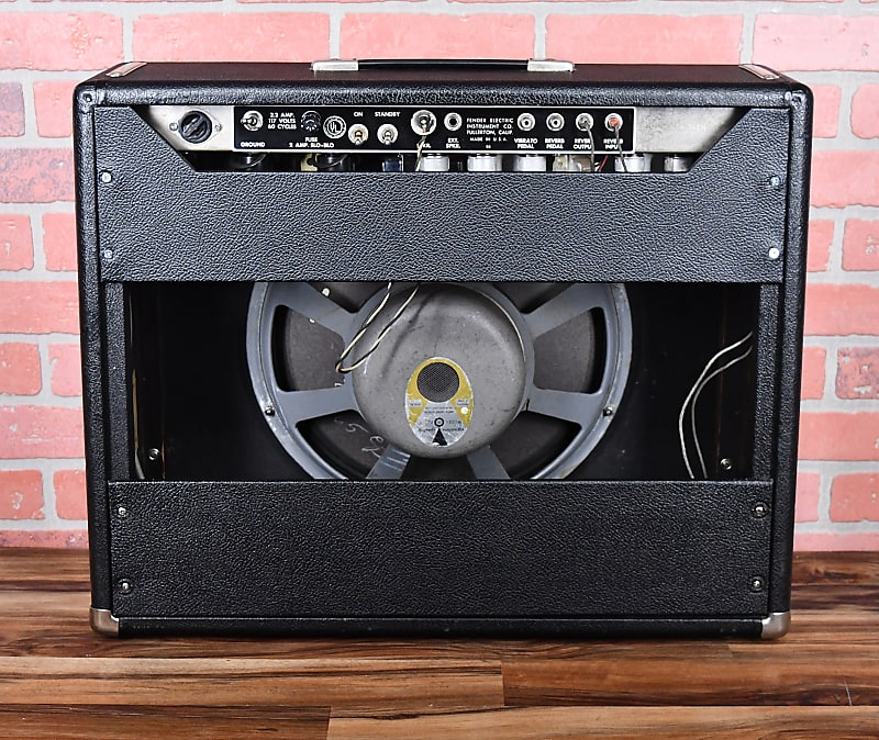Fender Vintage 1964 Black Panel Vibroverb AB763 40w 2 Channel Combo with JBL-D130F 15" Speaker - Ships in Road Case