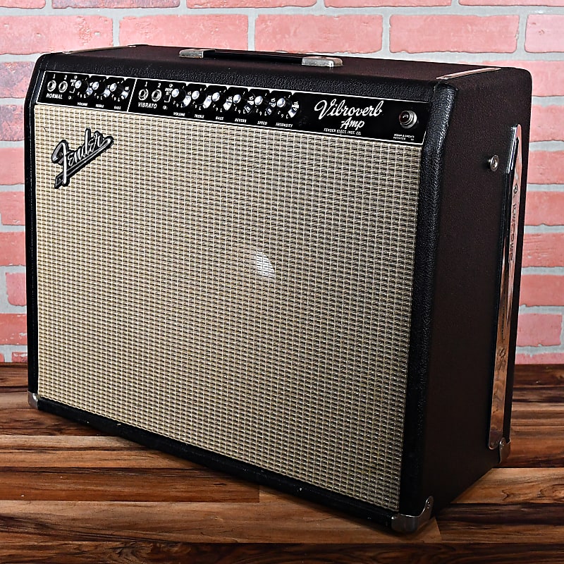 Fender Vintage 1964 Black Panel Vibroverb AB763 40w 2 Channel Combo with JBL-D130F 15" Speaker - Ships in Road Case