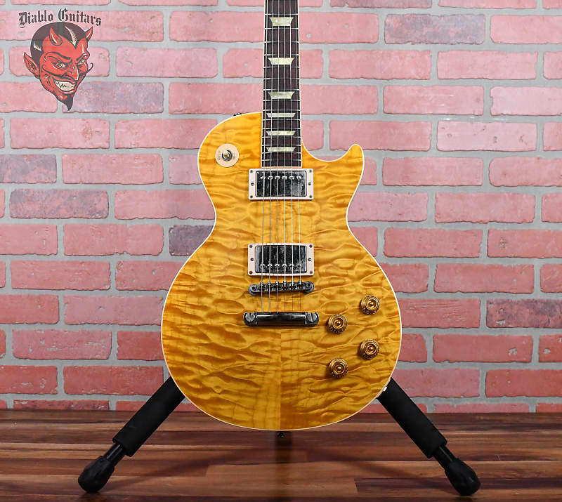 Gibson Custom Shop Historic Les Paul Standard Korina Custom Order 5A Quilt  Maple Top Transparent Amber 1998 w/OHSC