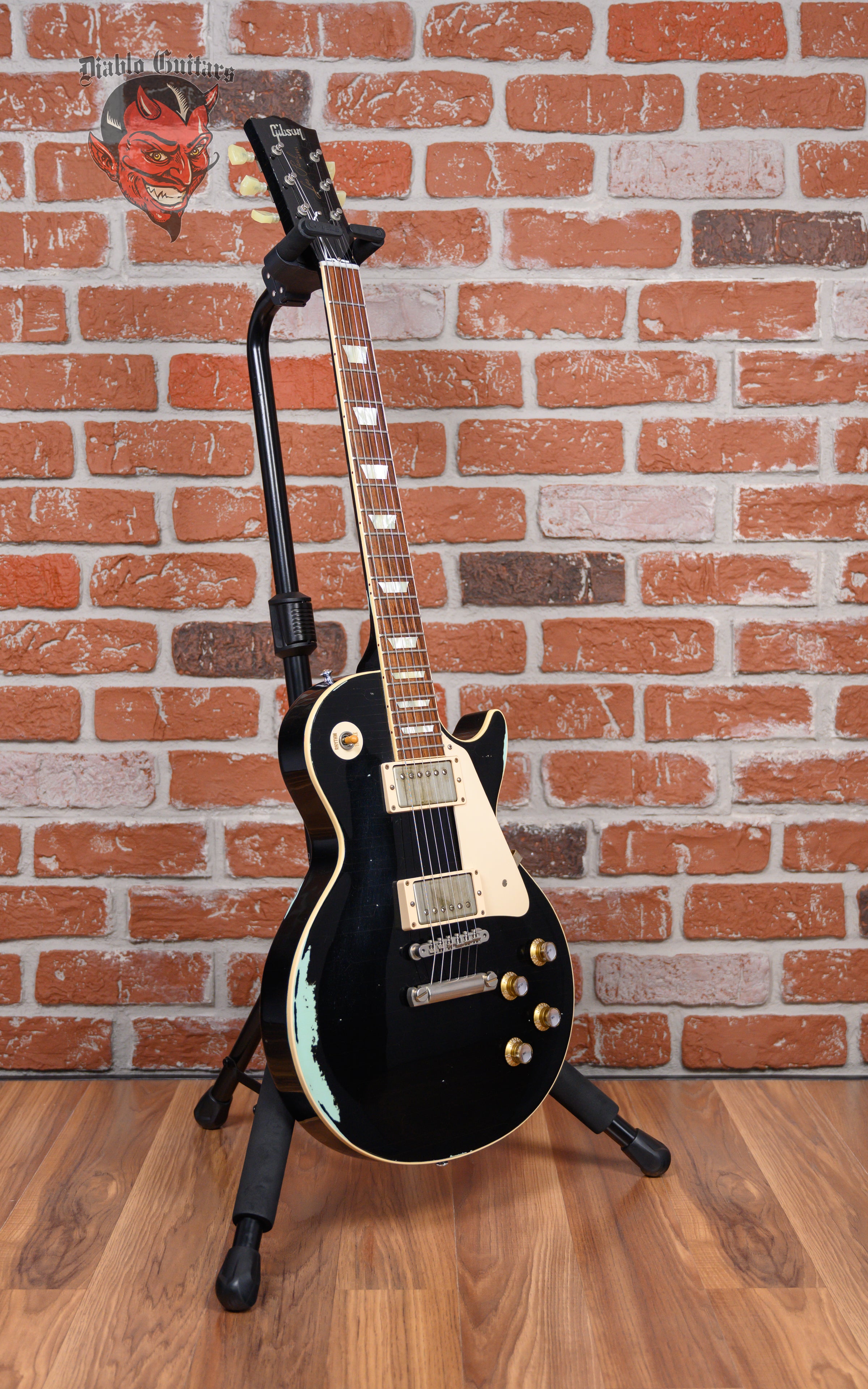 ギター Gibson Custom Shop Les Paul GC Custom Gibson Custom Shop Les Paul Standard GC '60 Aged Black Over Frost
