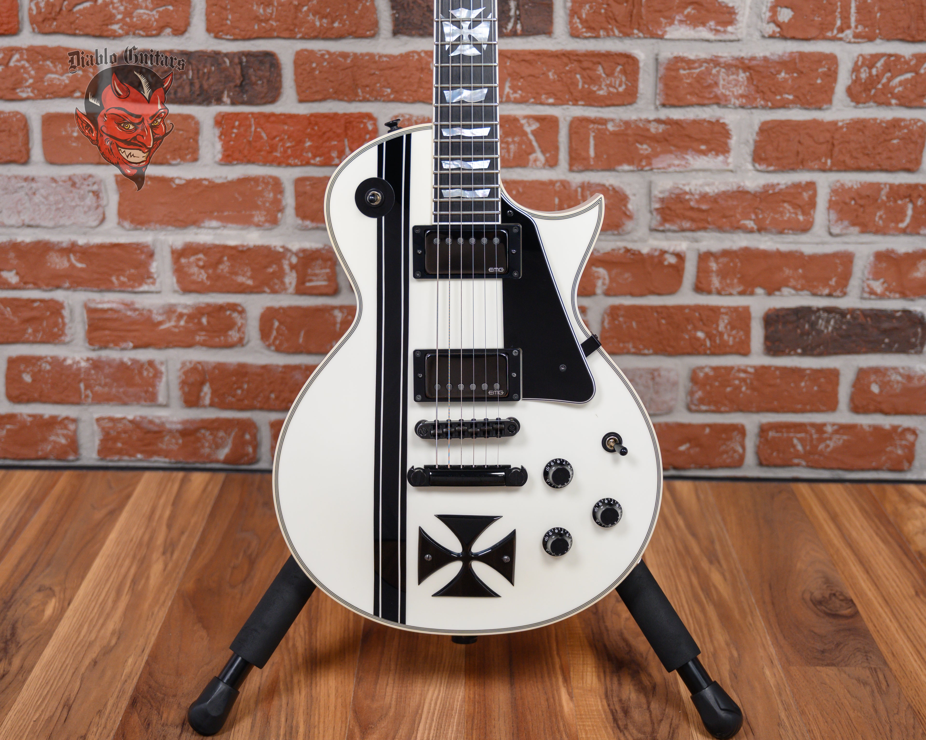 ESP Signature Series James Hetfield Iron Cross Snow White w/ Black