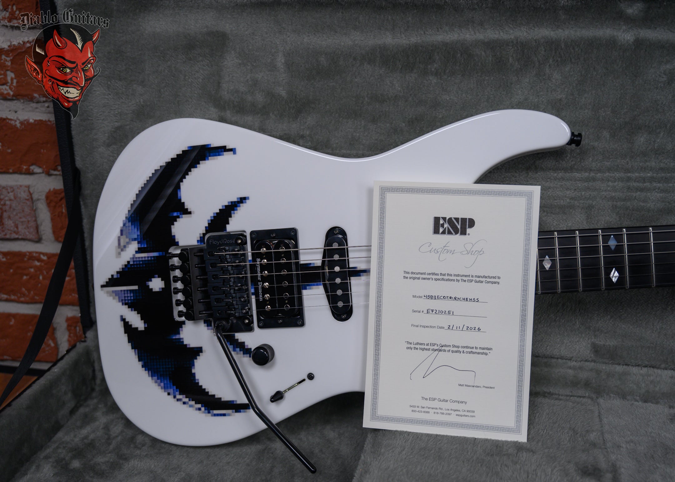 ESP Custom Shop M-II HSS Snow White with Queensryche Triryche