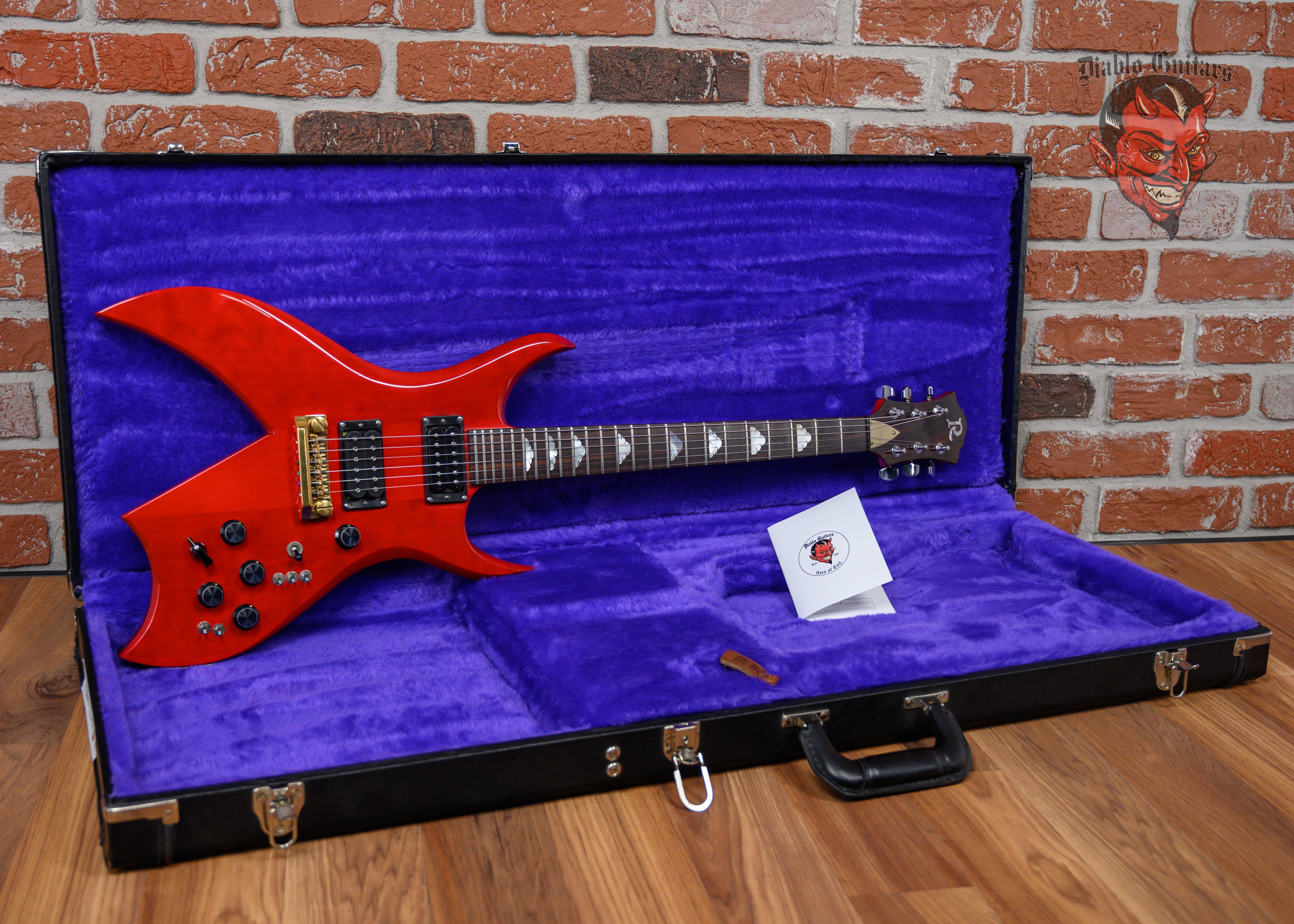 B.C. Rich Bich Six Transparent Red 1984 w/Hard Shell Case – Diablo