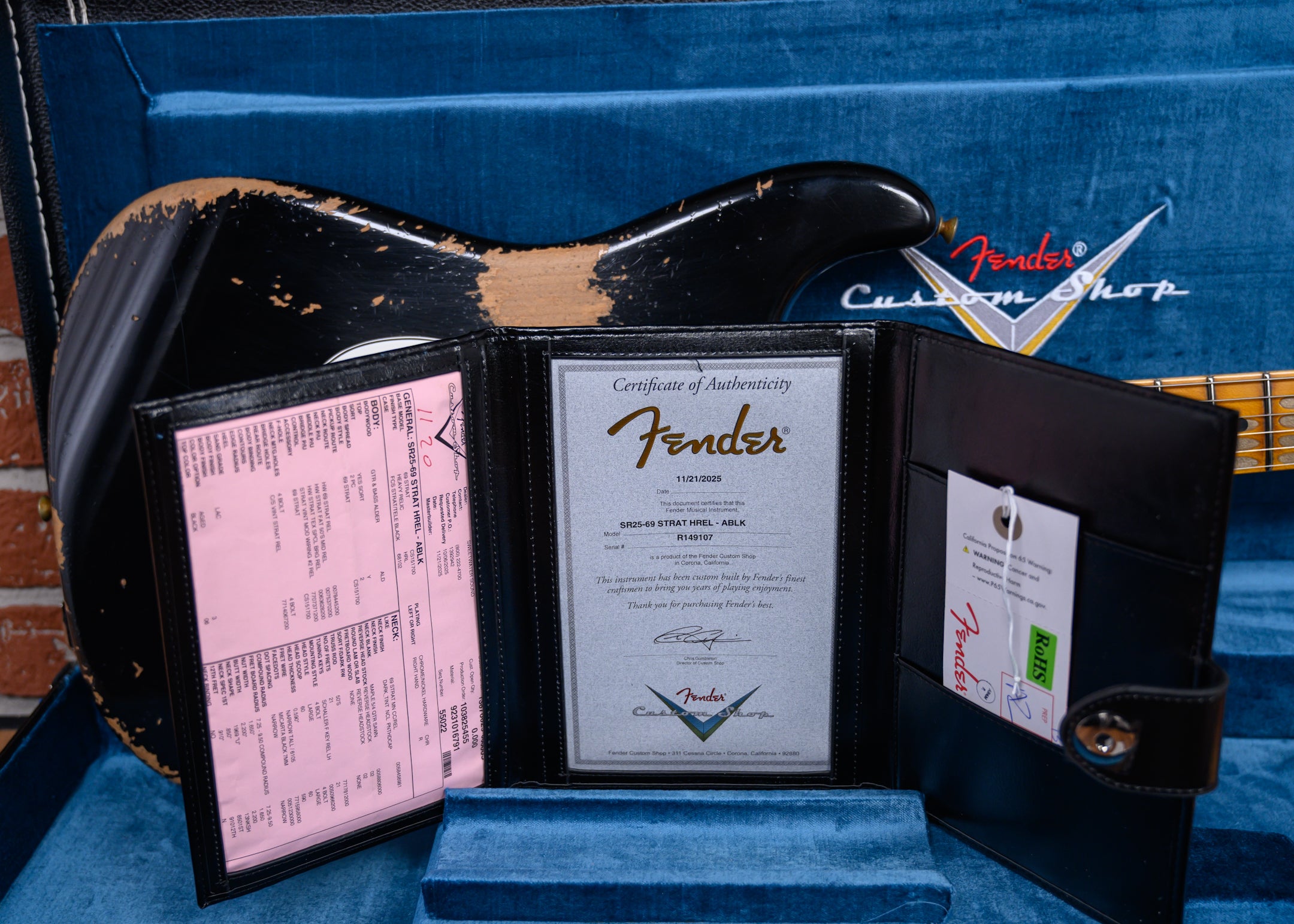Fender Custom Shop SR25-69 Stratocaster Heavy Relic Black 2025 w