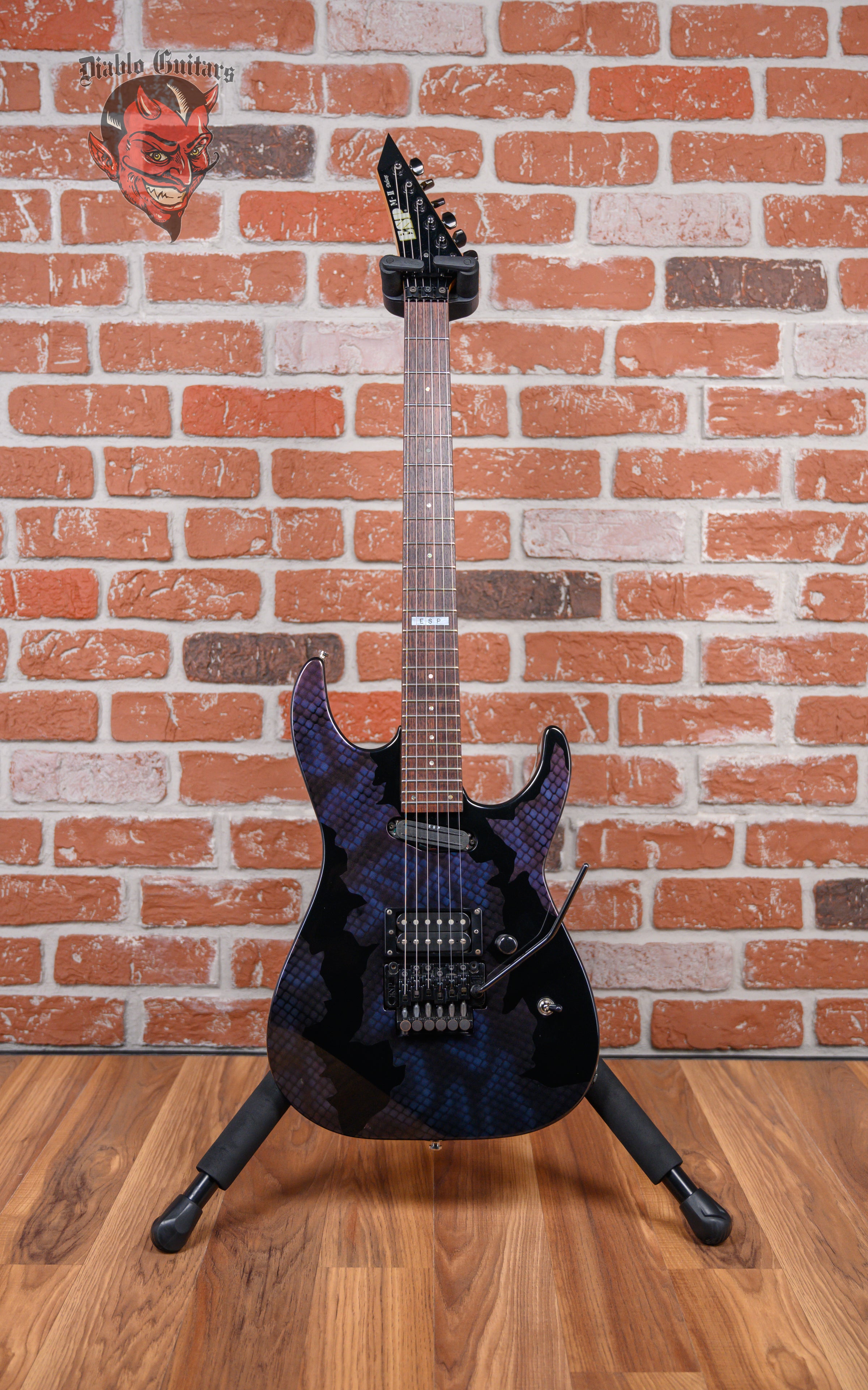 ESP M-II Deluxe Blue Snakeskin 1992 w/Hard Shell Case – Diablo Guitars