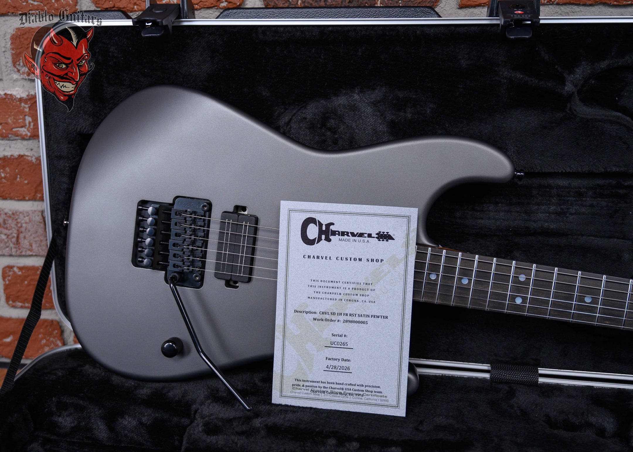 Charvel USA Custom Shop San Dimas 1H FR Roasted Satin Pewter 2026