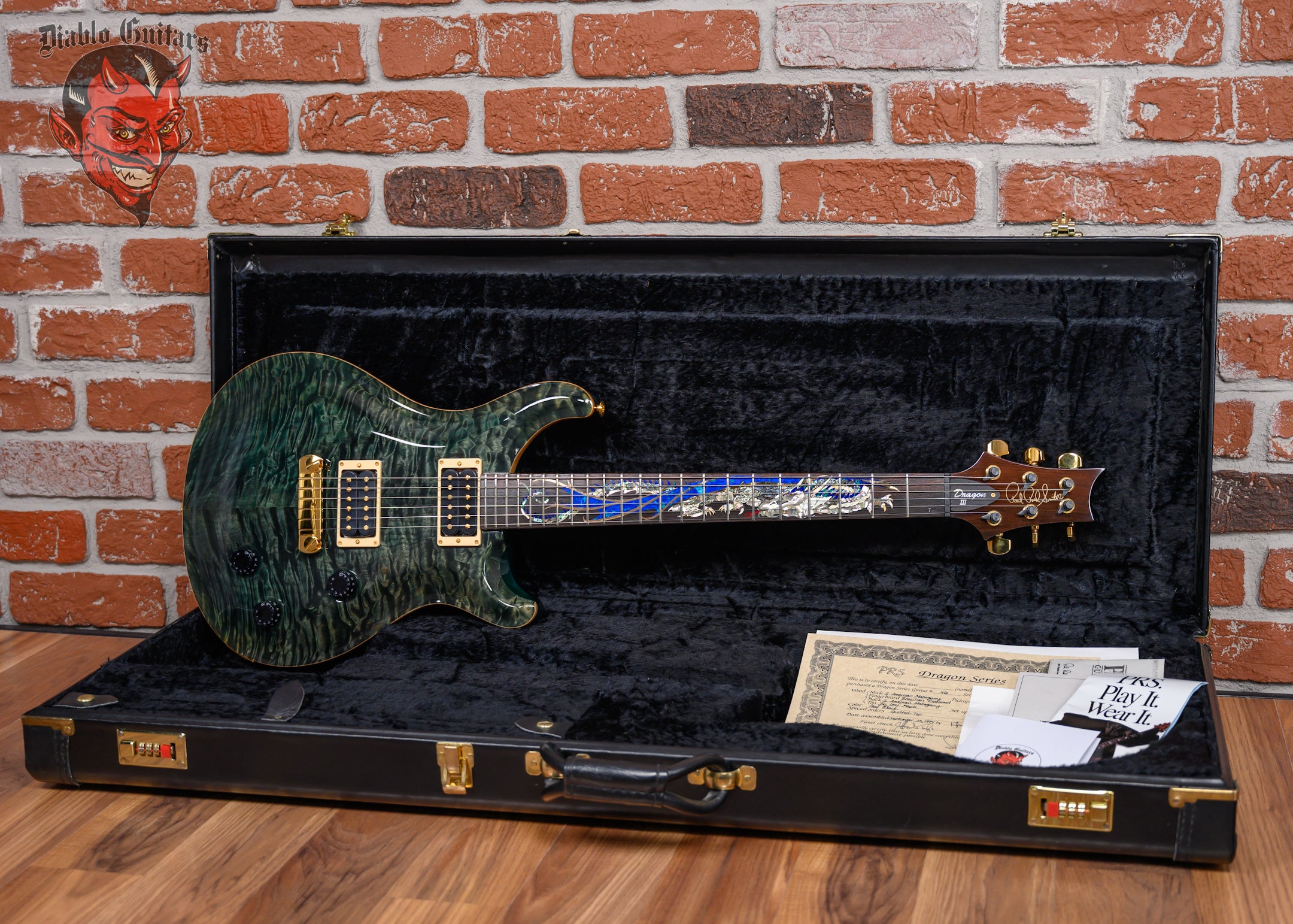PRS Dragon III #46 of 100 Quilted Maple Top Teal Black /Brazilian