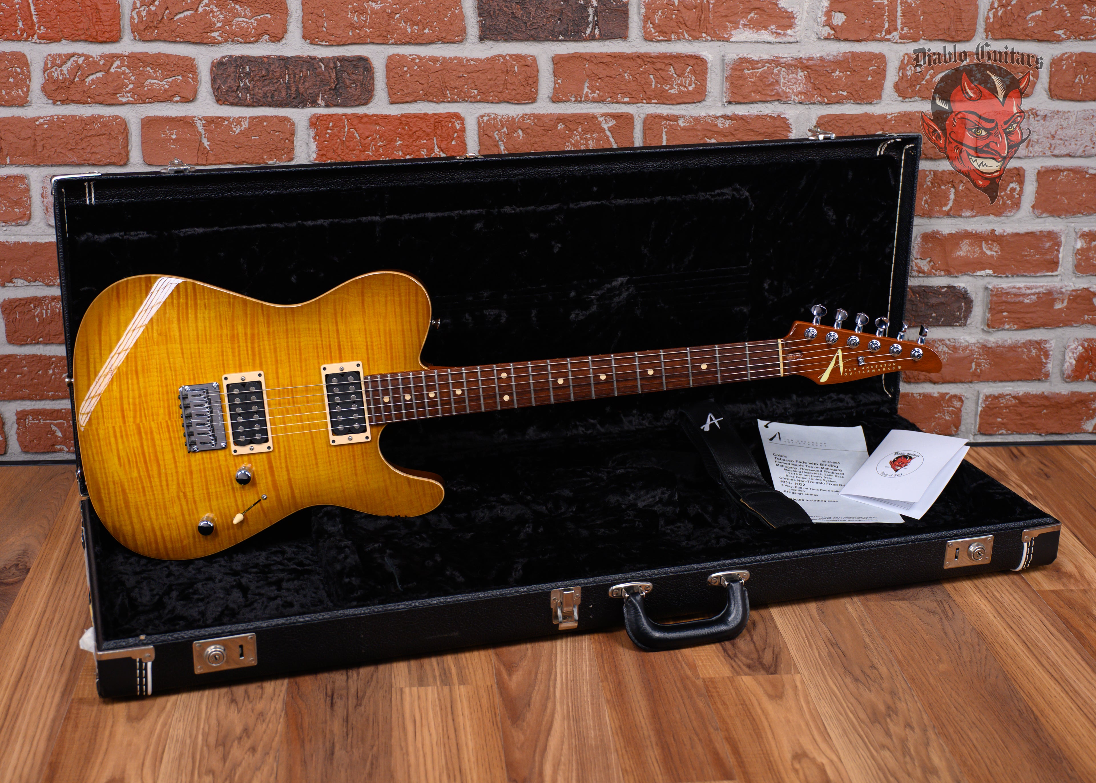 Tom Anderson Guitarworks Cobra Flame Maple Top Tobacco Fade 2000 w/OHS ...