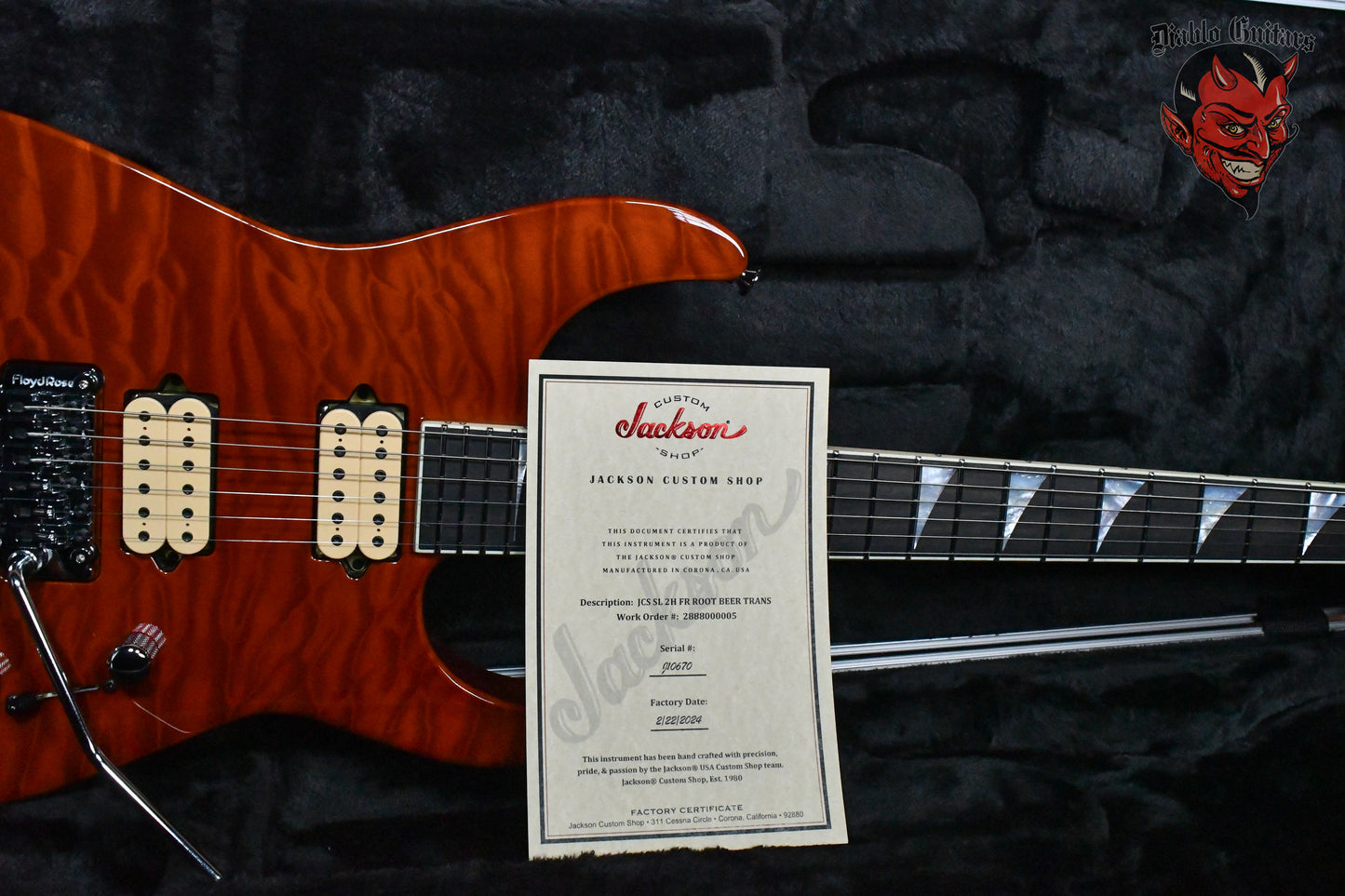 Jackson USA Custom Shop Limited Edition Quilt Top Soloist Transparent Root Beer (Available now!)