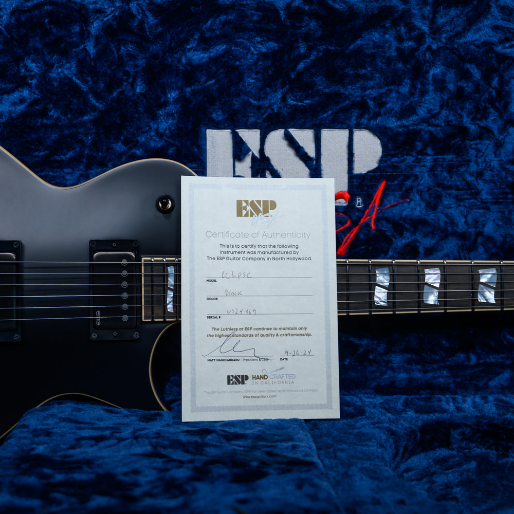 
                      
                        ESP USA Custom Shop Eclipse Satin Black 2024 w/OHSC
                      
                    