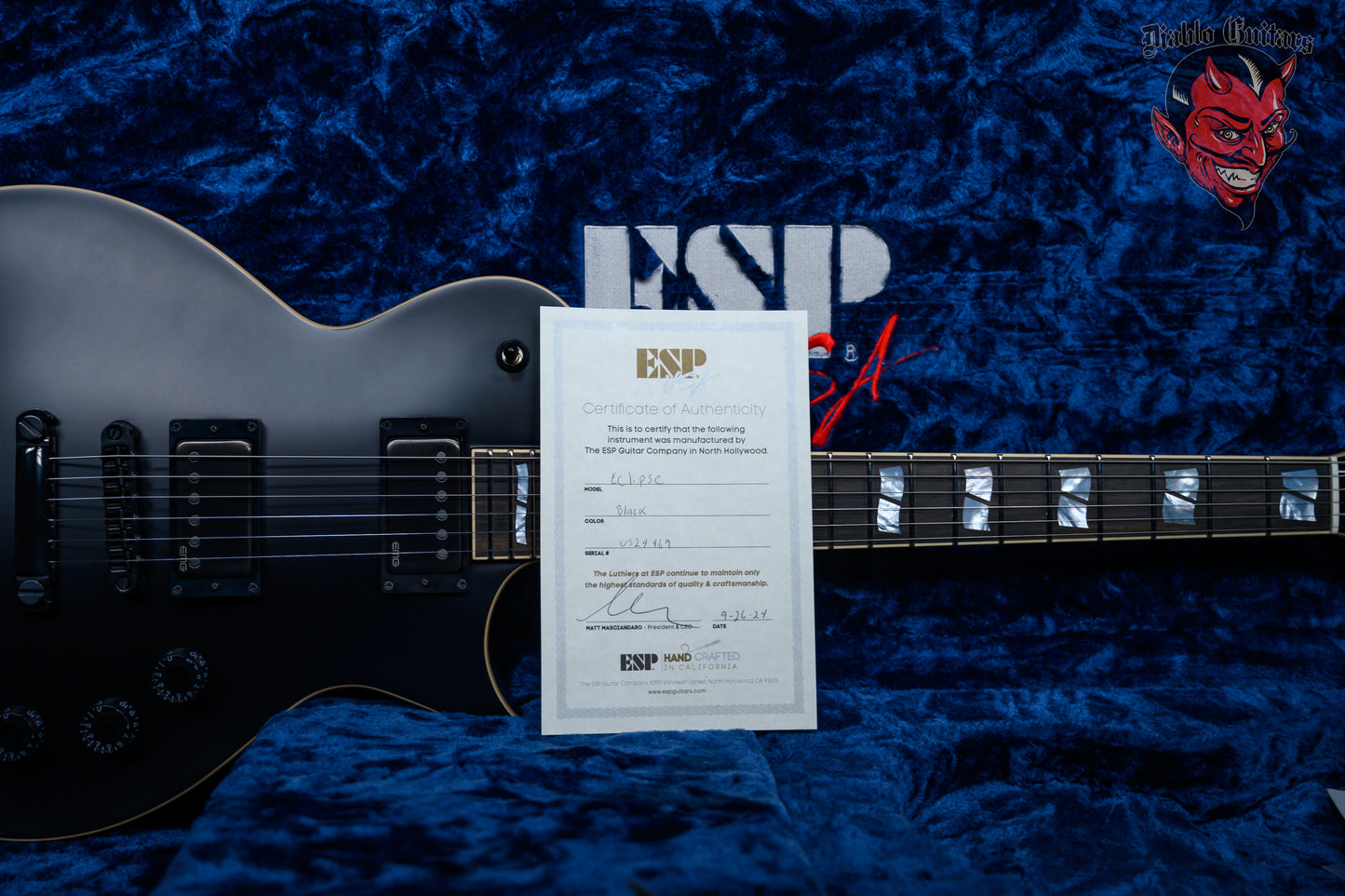 ESP USA Custom Shop Eclipse Satin Black 2024 w/OHSC