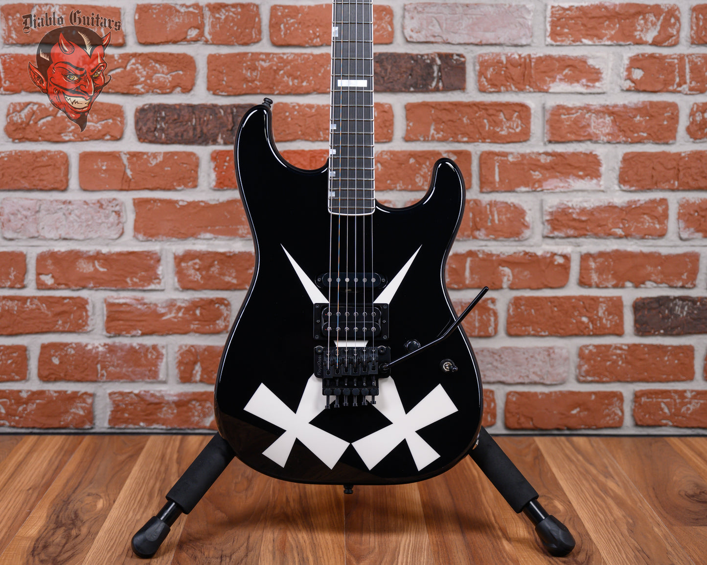 ESP Custom Shop Chris Degarmo "Cross Daggers" ST Black With White Cross Daggers Graphic 2025 w/OHSC (Available now!