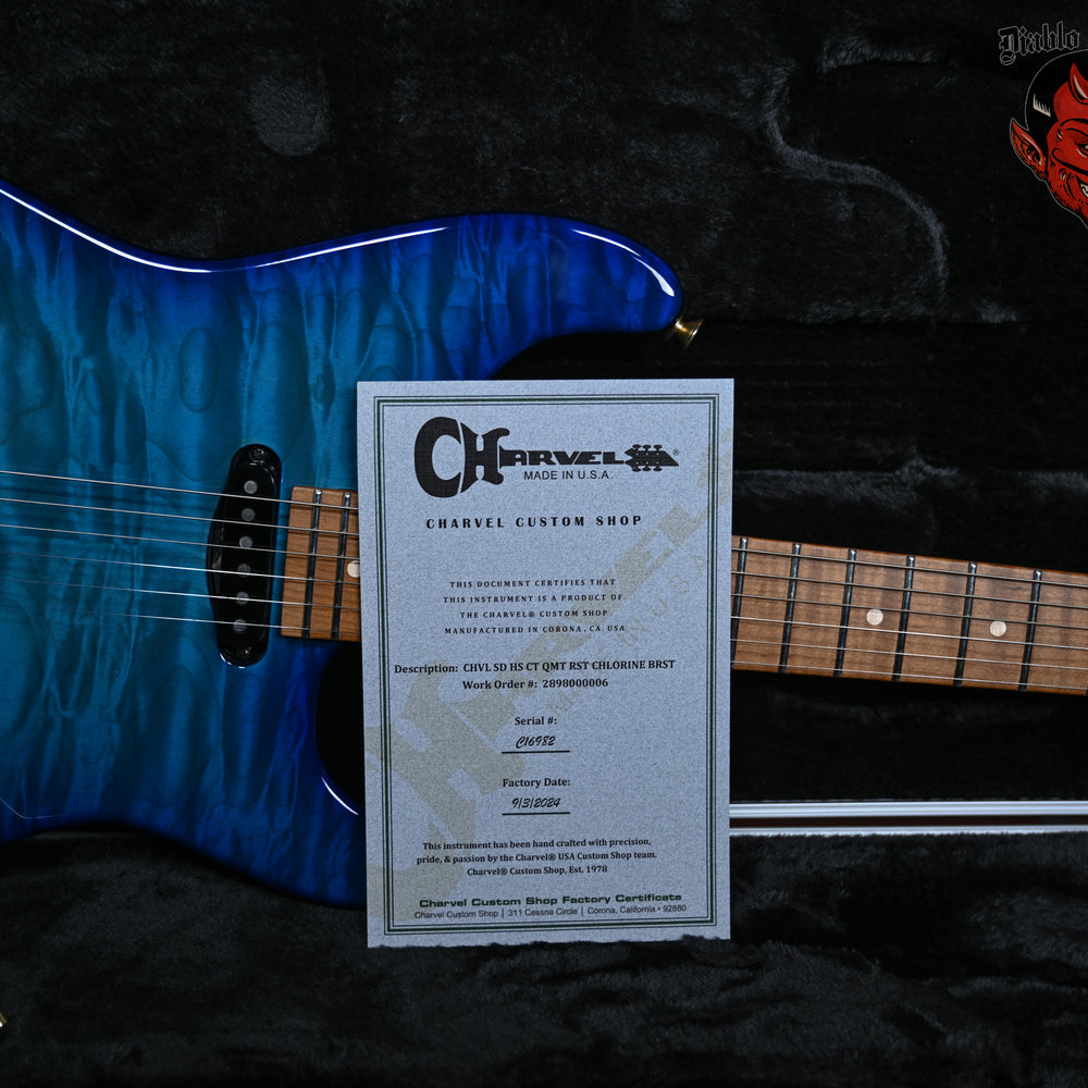 
                      
                        Charvel USA Custom Shop Special Edition San Dimas HS CT QMT Roasted Quilt Maple Top Chlorine Burst 2024 w/OHSC (Available Now!)
                      
                    