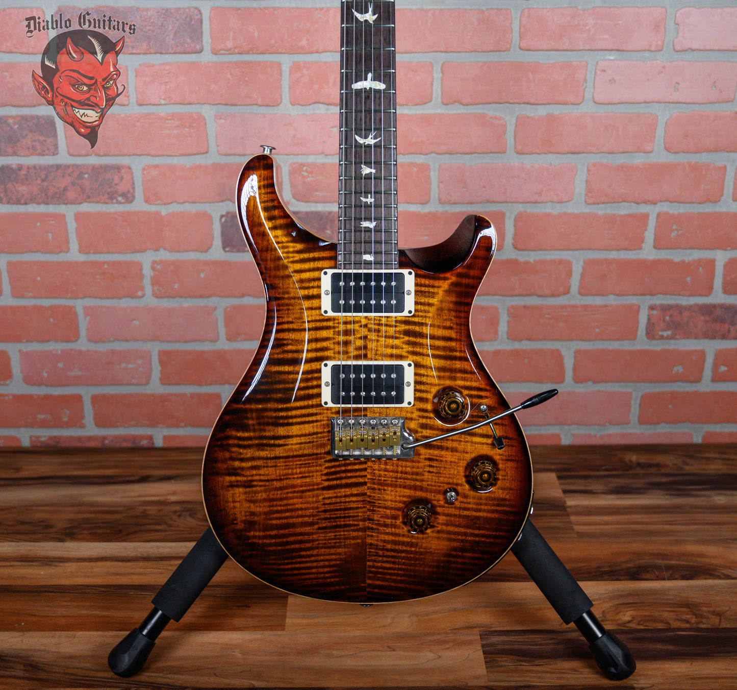 PRS Custom 24 Piezo Flame Maple Top Black Gold Wraparound Burst 2021 w/OHSC