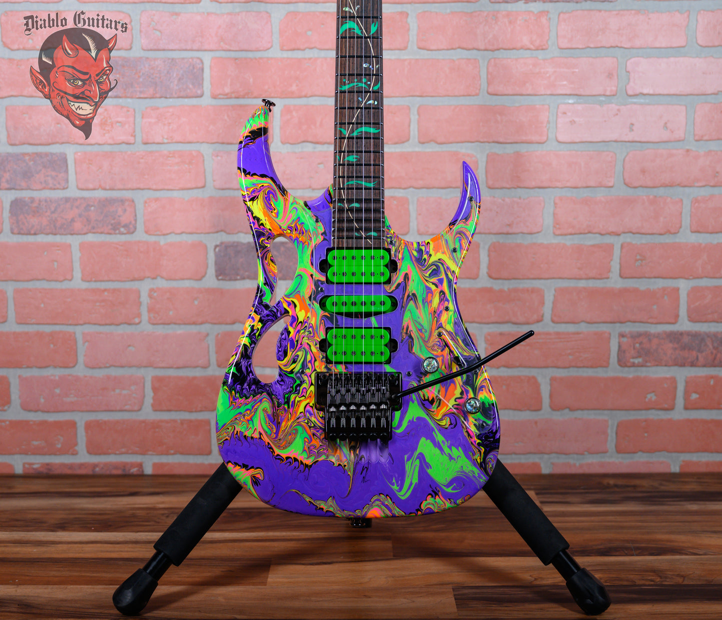 Ibanez Pia77BON Steve Vai Signature Limited Edition Brilliance of Now Hydro Dip Glow in the Dark Japan 2023 w/OHSC