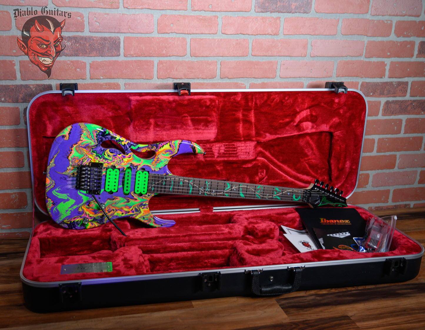 Ibanez Pia77BON Steve Vai Signature Limited Edition Brilliance of Now Hydro Dip Glow in the Dark Japan 2023 w/OHSC