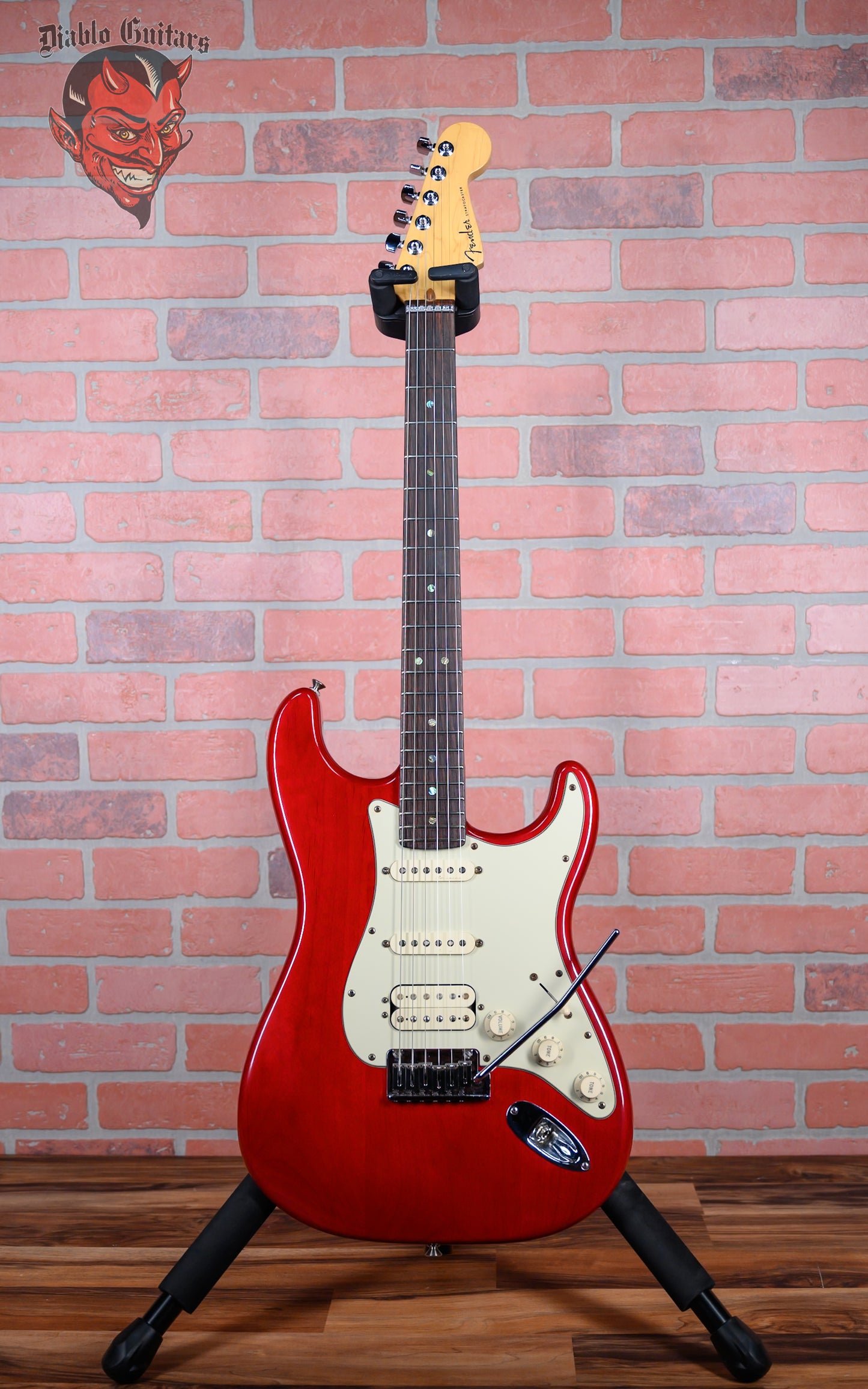 Fender American Deluxe Fat Stratocaster HSS with Rosewood Fretboard Crimson Transparent 1999 w/OHSC