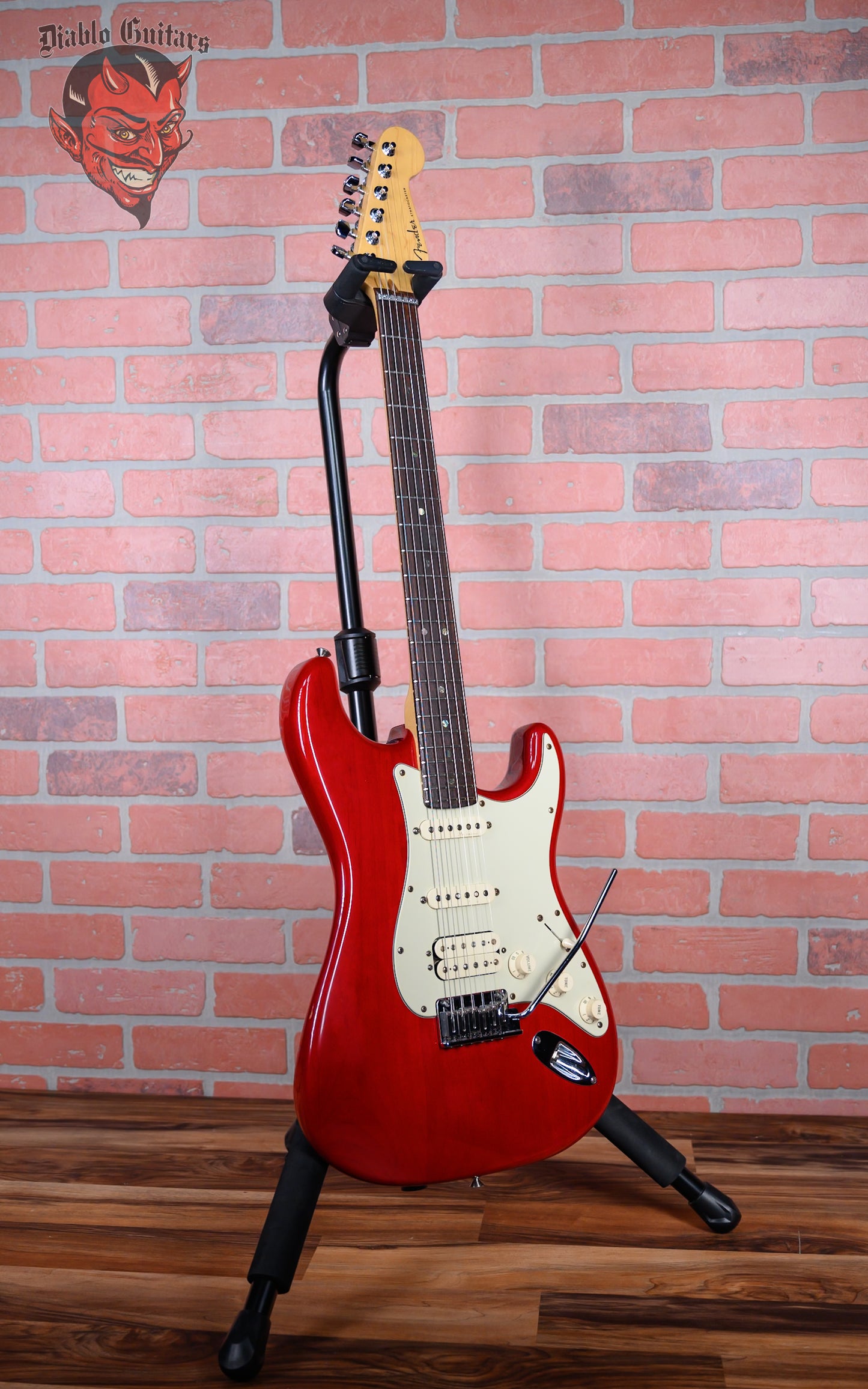 Fender American Deluxe Fat Stratocaster HSS with Rosewood Fretboard Crimson Transparent 1999 w/OHSC