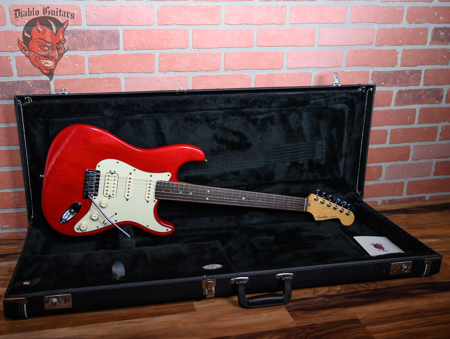 Fender American Deluxe Fat Stratocaster HSS with Rosewood Fretboard Crimson Transparent 1999 w/OHSC