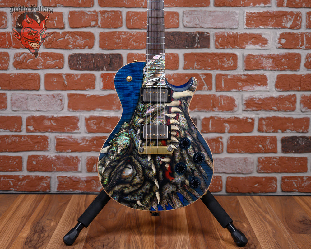 PRS Dragon 2002 Series #32 Curly Maple Top Whale Blue w/Brazilian Rosewood Neck 2002 w/OHSC