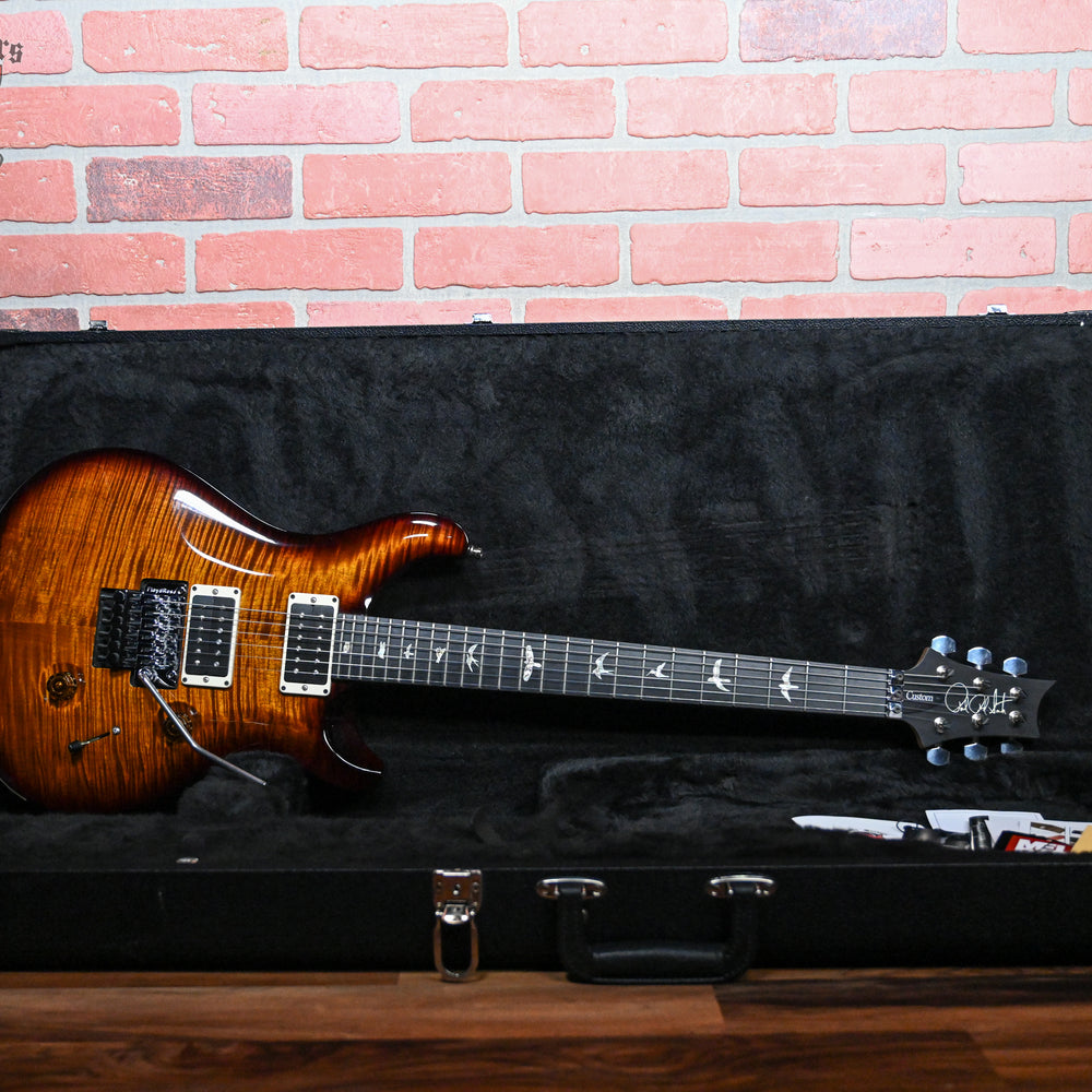 PRS Custom 24 Floyd Flame Maple 10-Top Black Gold Wrap Burst Flame Maple Neck 2014 w/OHSC