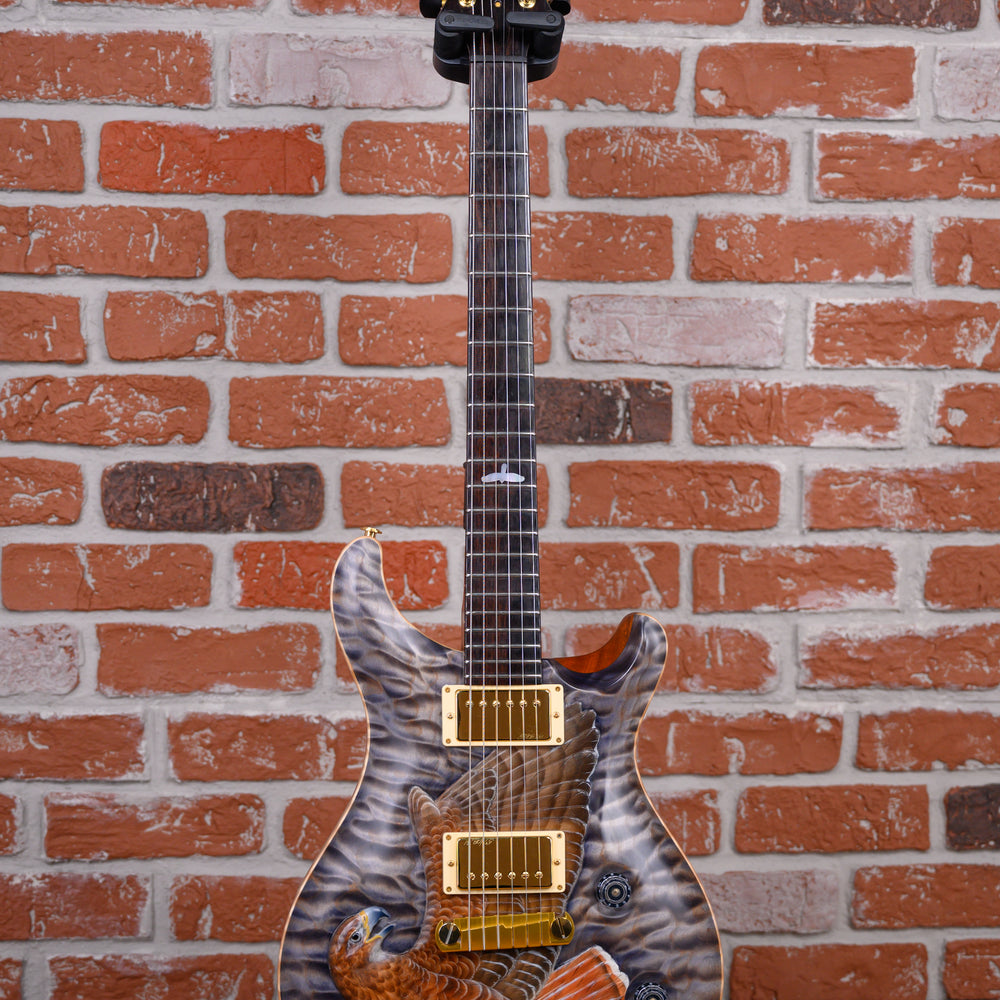 
                      
                        PRS Private Stock#6702 Custom 22 Quilted Maple Top with Floyd Sholz Hand Carved “Red Tail Hawk” in Satin Purple Mist 2018 w/OHSC
                      
                    