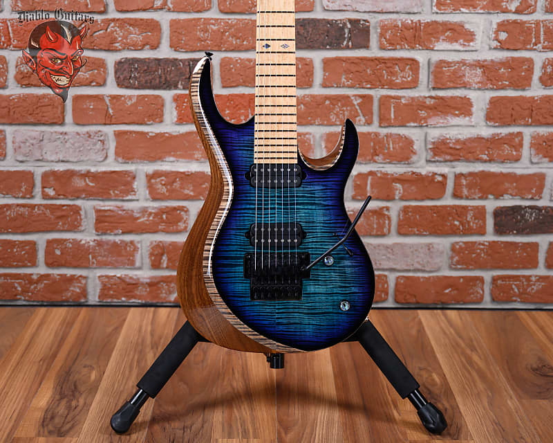 Kiesel Aries 7-String 5A Flame Maple Top Deep Knight Blue Burst 2015 w/OHSC