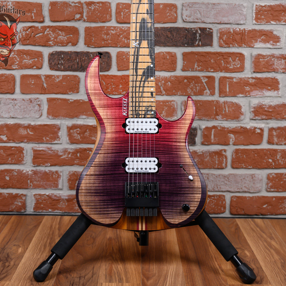 Kiesel K-Series Headless HK7H 7-String 7A Flame Maple Top in Custom Arctic Fade finish 2022 w/OSSC