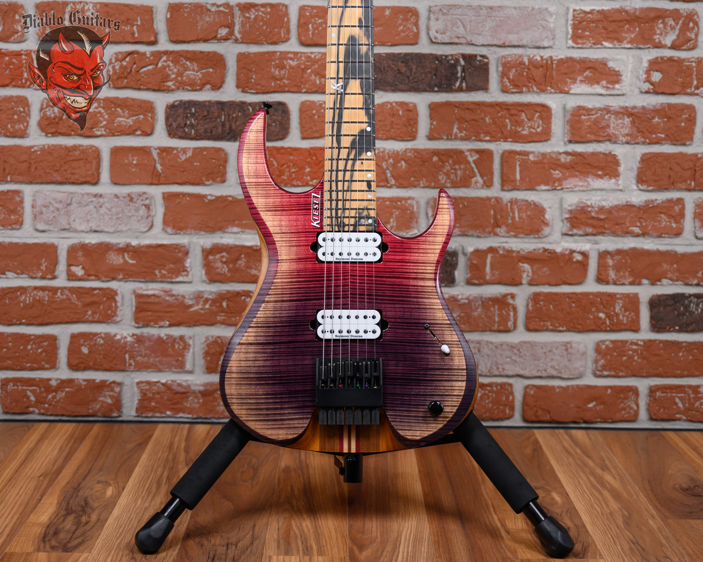 Kiesel K-Series Headless HK7H 7-String 7A Flame Maple Top in Custom Arctic Fade finish 2022 w/OSSC