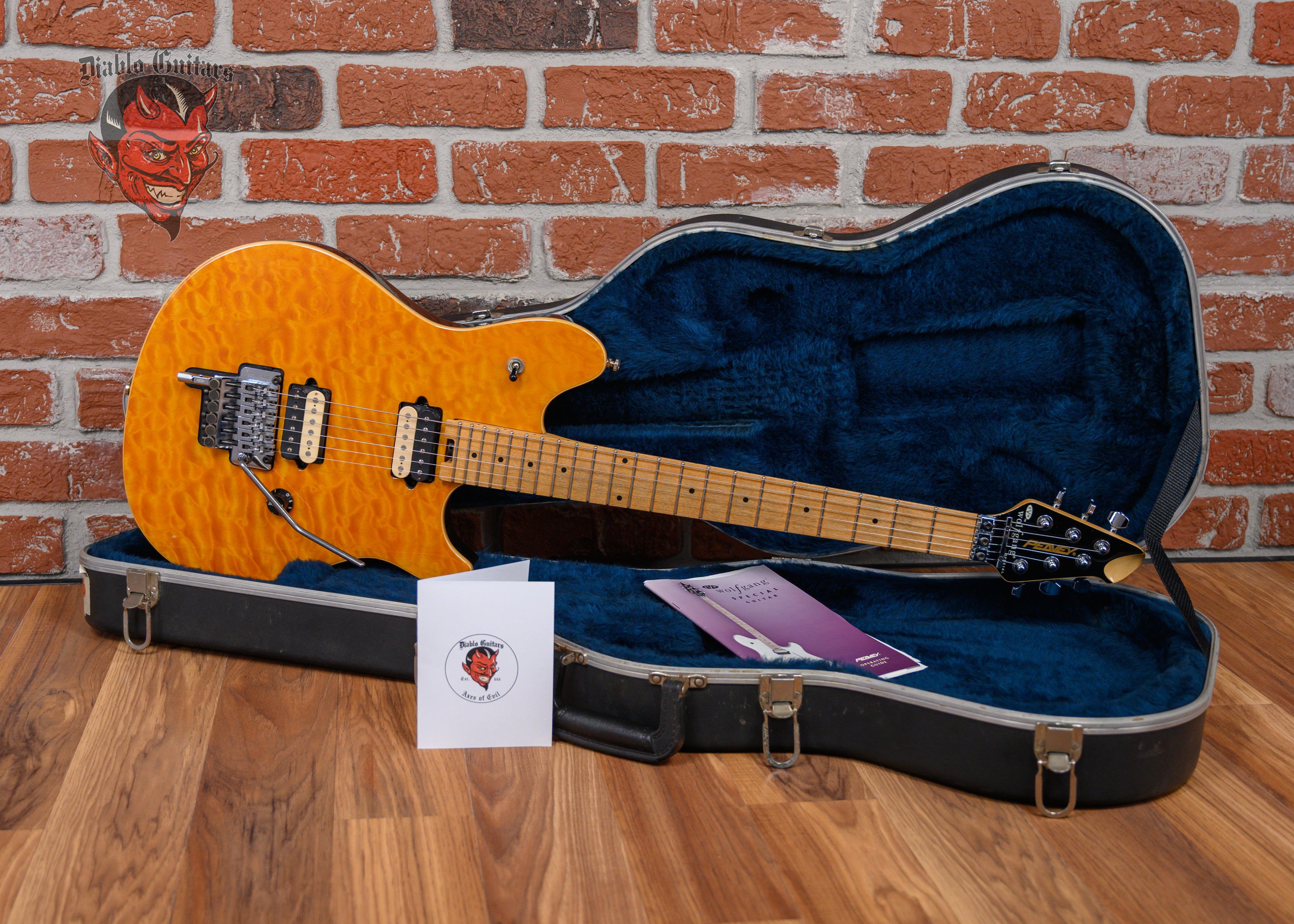 Peavey EVH Wolfgang Special Quilted Maple Top Amber 1999 w/OHSC
