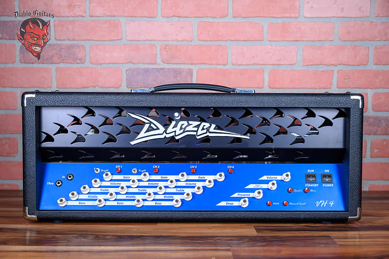 
                      
                        Diezel VH4 4-Channel 100-Watt Guitar Head 2011 Blue Panel Black Tolex Blueface Reissue - Adam Jones
                      
                    