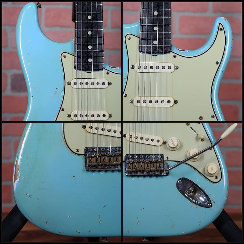 
                      
                        Fender Vintage L Series Stratocaster in Daphne Blue 1964 w/OHSC (Refin/Refret)
                      
                    