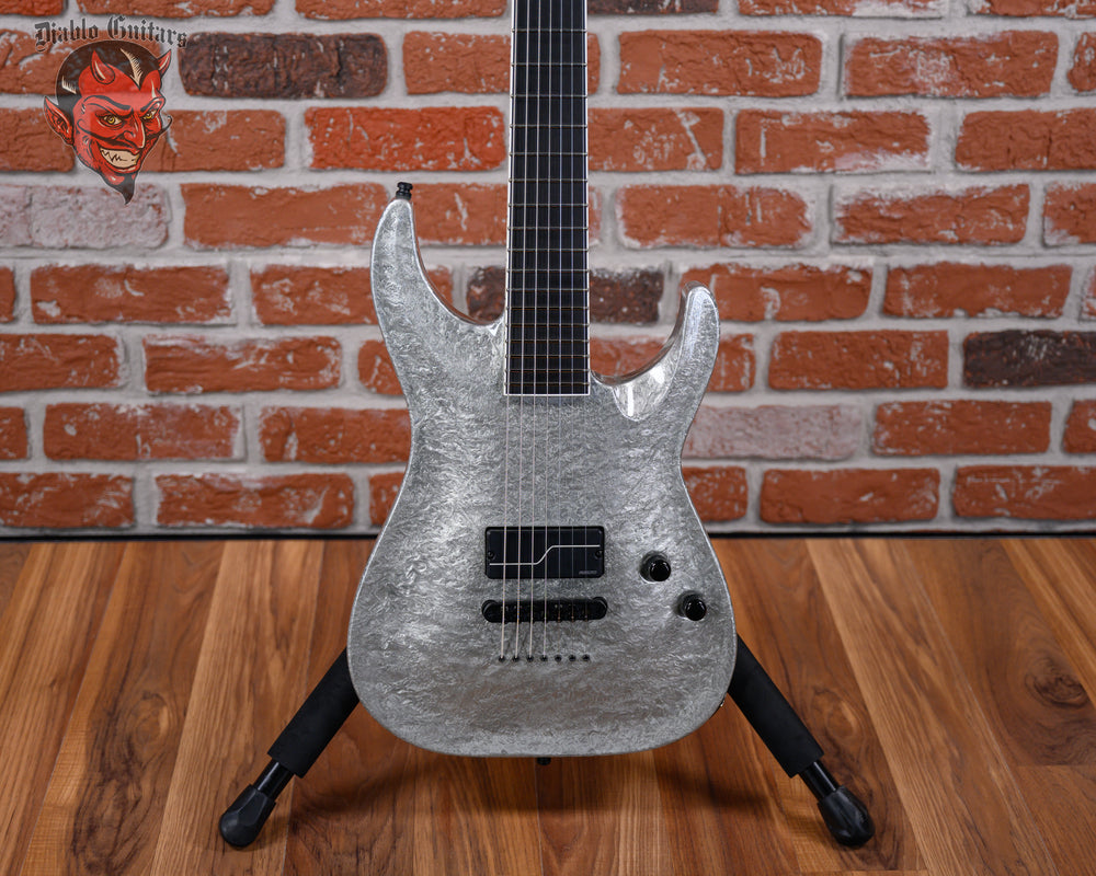 ESP Custom Shop Signature Series Stef Carpenter Signature E-Stef B7 1-Hum Liquid Metal Silver 2024 w/OHSC