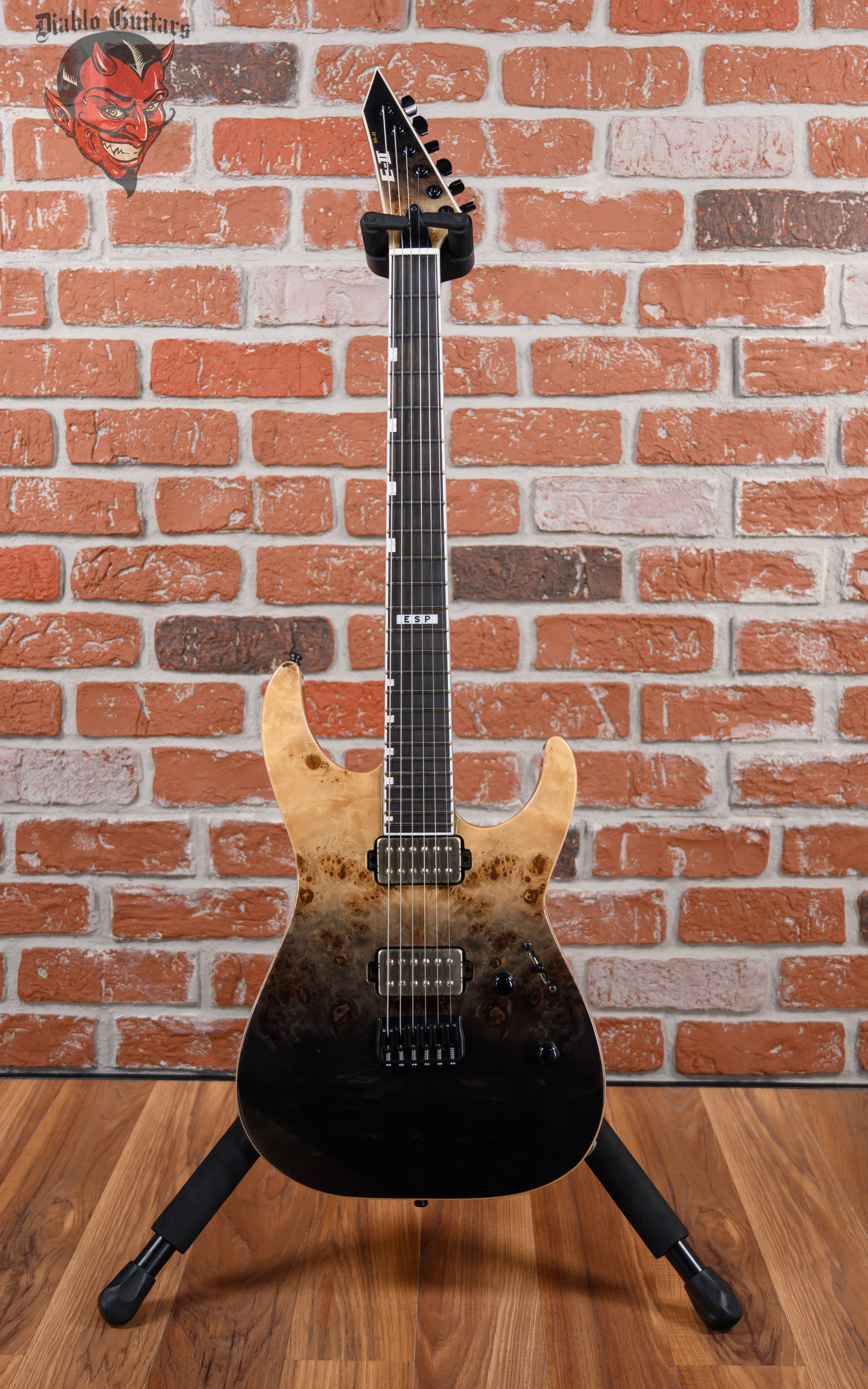 ESP E-II M-II NT Burled Maple Top Black Natural Fade 2021 w