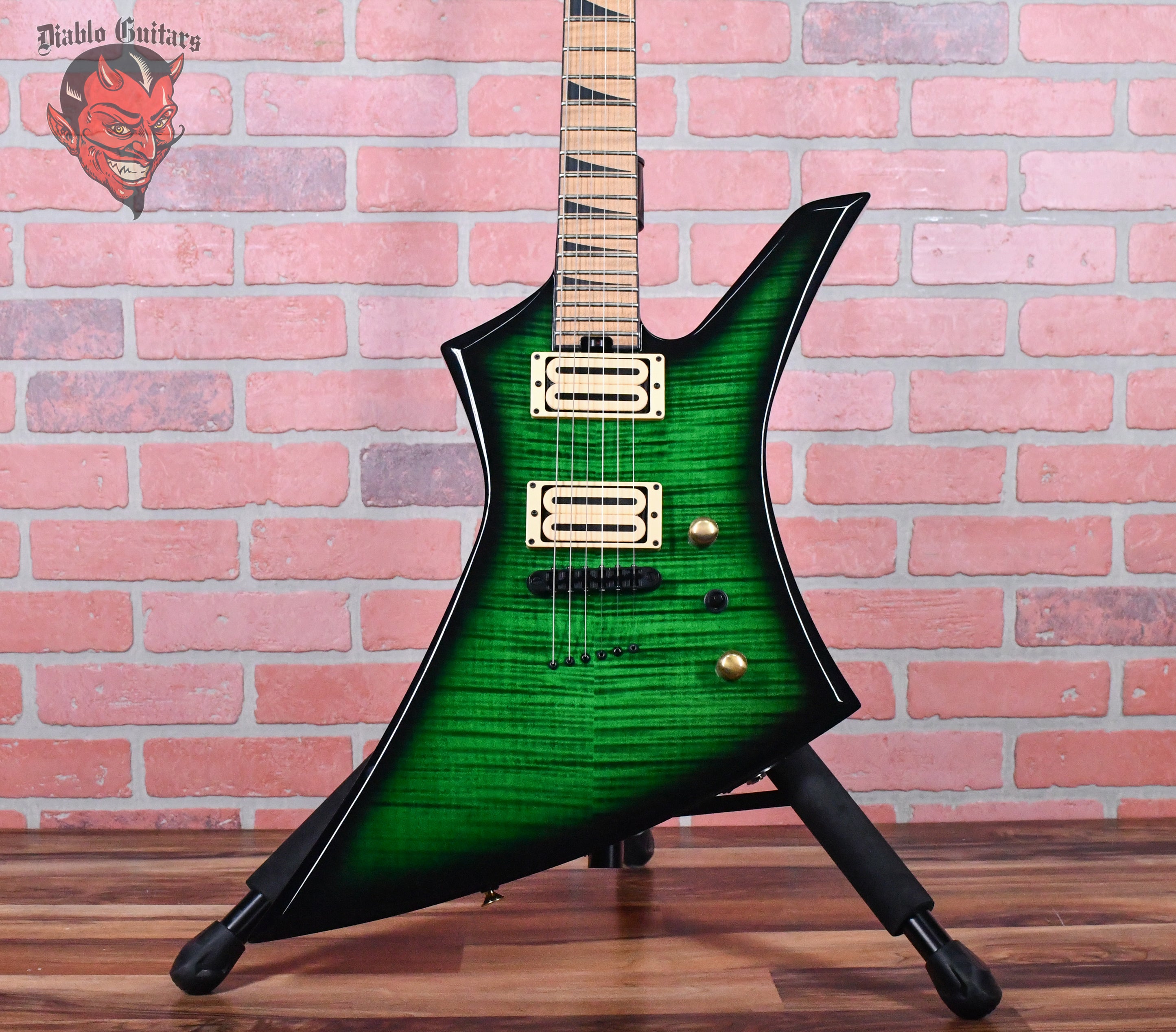 Jackson Usa Custom Shop KE-2H TOM RST Kelly Flame Maple Top Transparent Green Burst 2024 w/OHSC