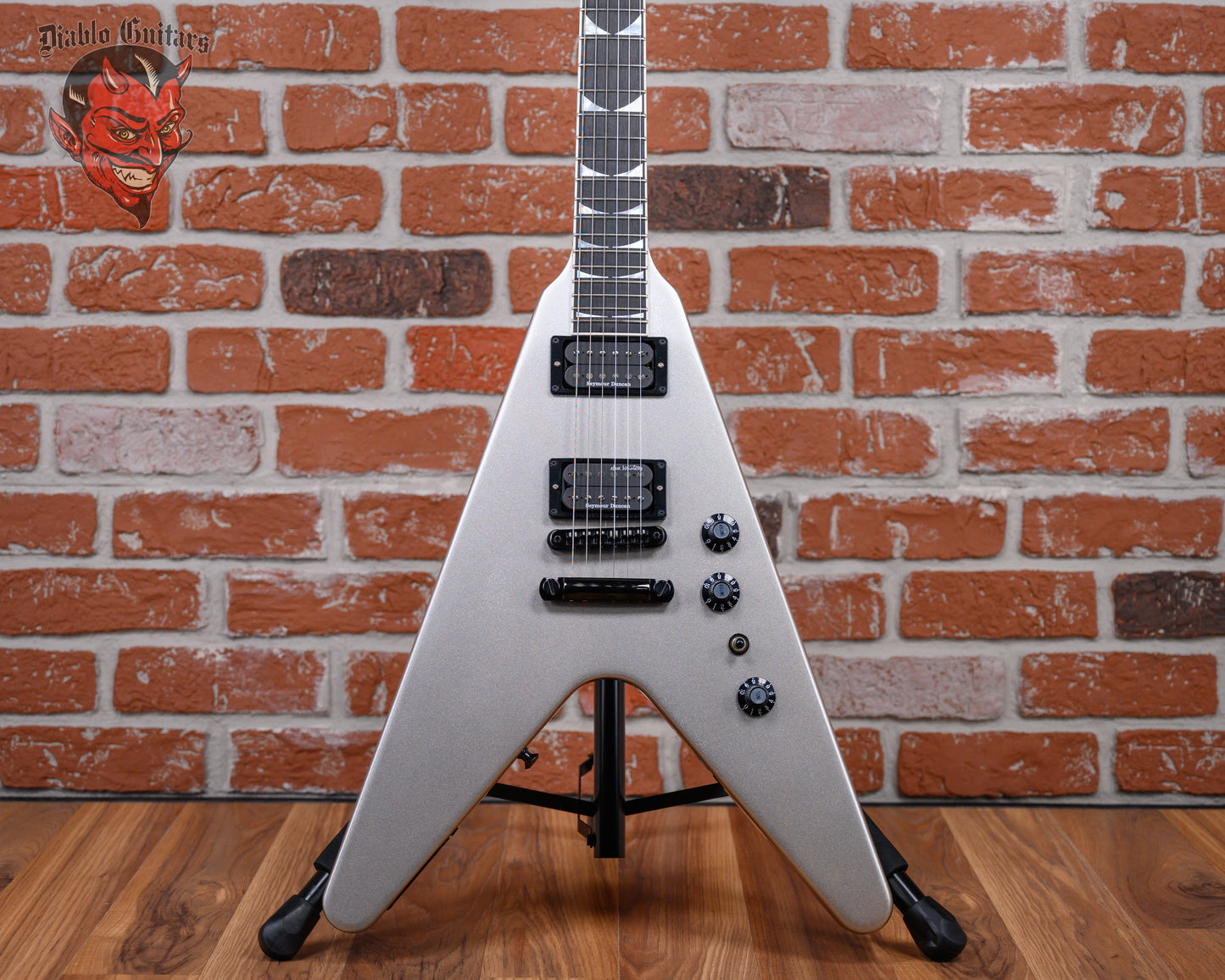 Gibson Dave Mustaine Signature Flying V EXP Demo Shop Metallic Silver 2022 w/OHSC