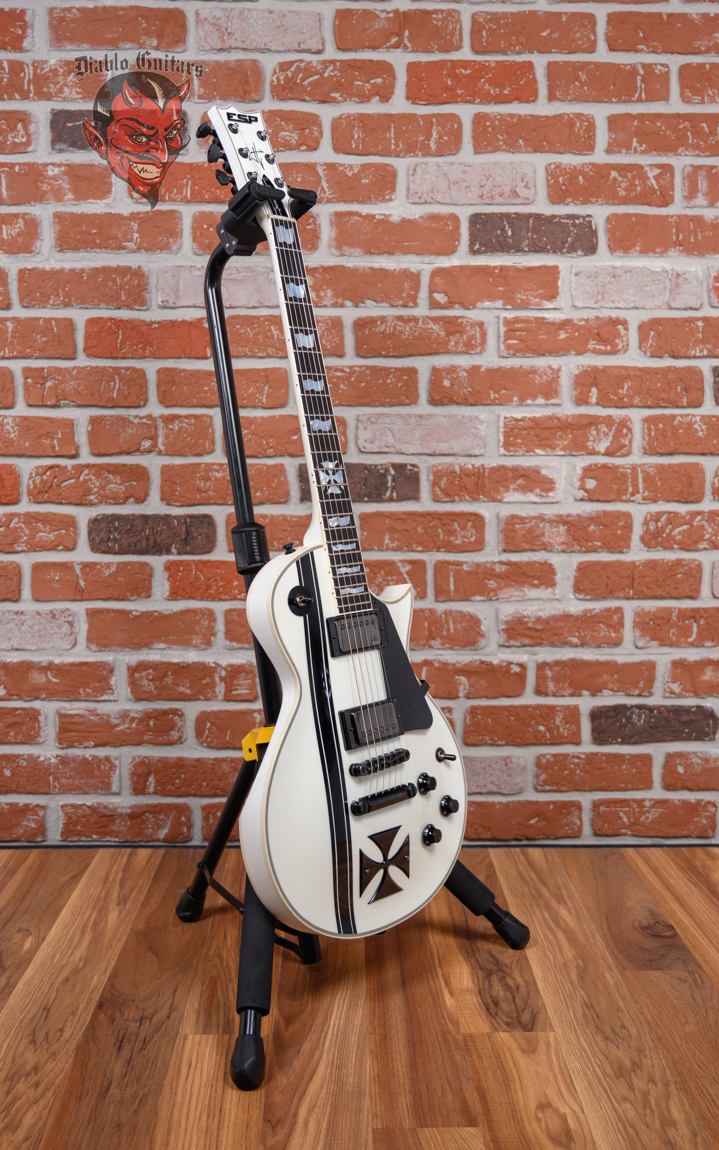 ESP Signature Series James Hetfield Iron Cross Snow White w/ Black