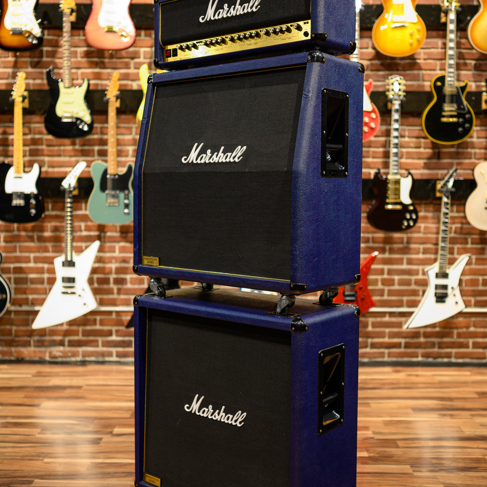 
                      
                        Marshall 6100 30th Anniversary Series 3-Channel 100-Watt Guitar Amp Head 1992 Blue w/ Matching 4x12 6960A & 6960B Cabs w/ Covers
                      
                    