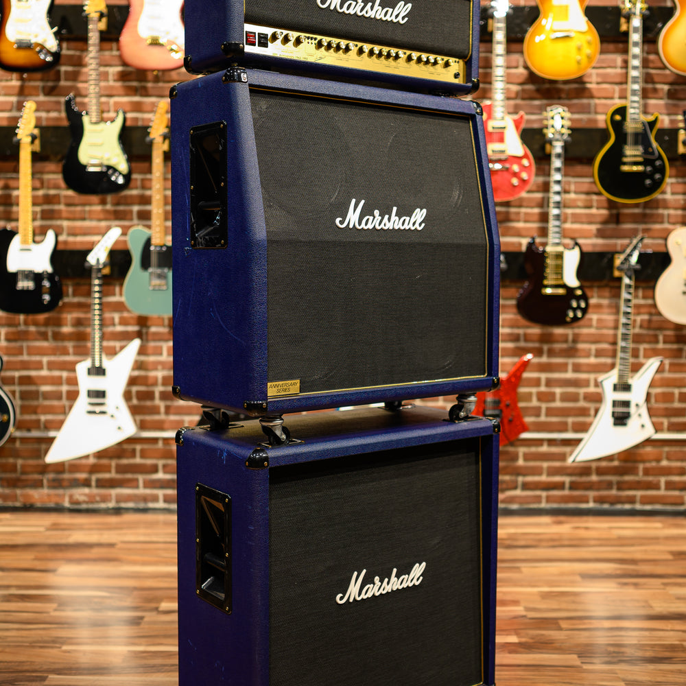 Marshall 6100 30th Anniversary Series 3-Channel 100-Watt Guitar Amp Head 1992 Blue w/ Matching 4x12 6960A & 6960B Cabs