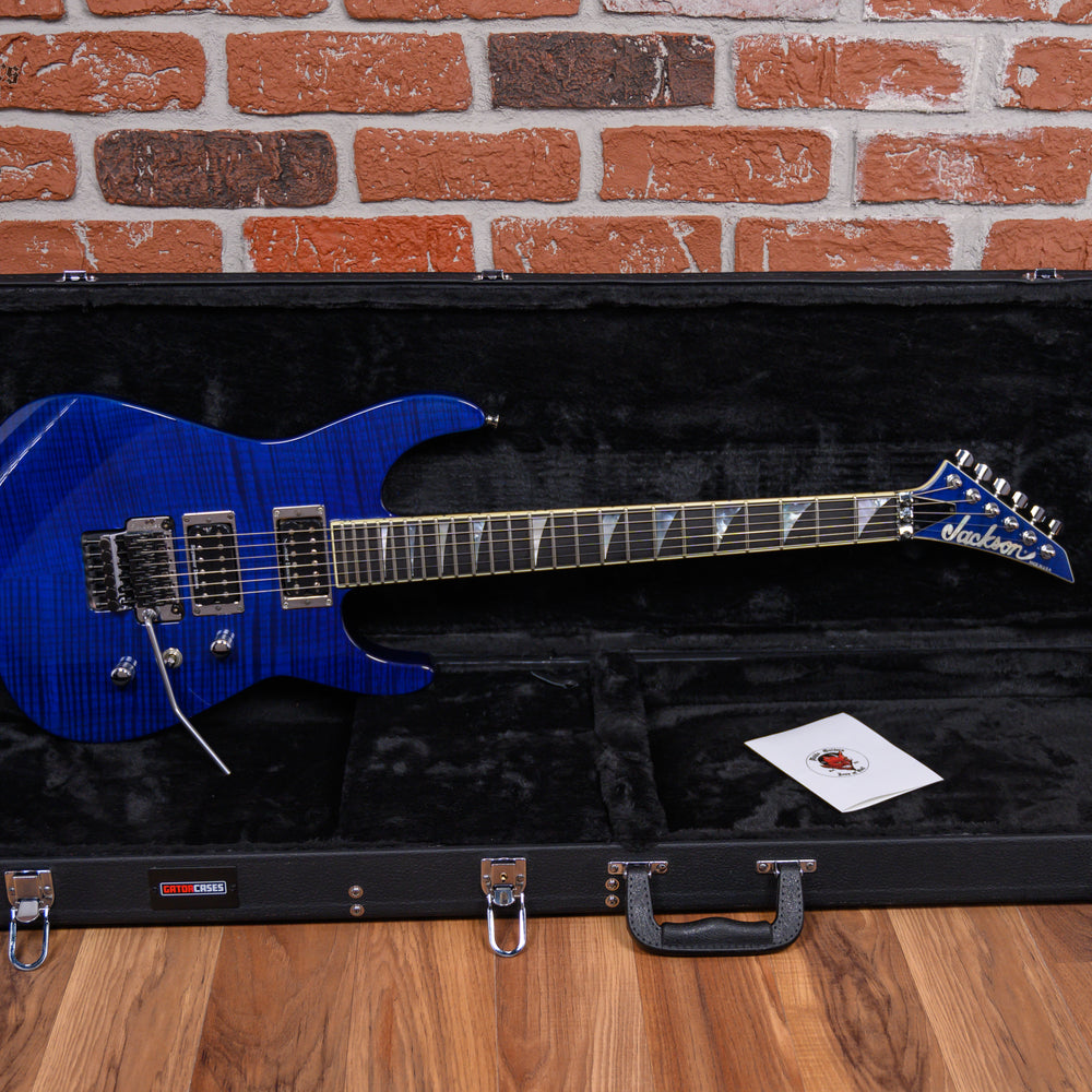 Jackson USA Select Series SL2H Soloist Flamed Maple Top Transparent Blue 2008 w/Hard Shell Case