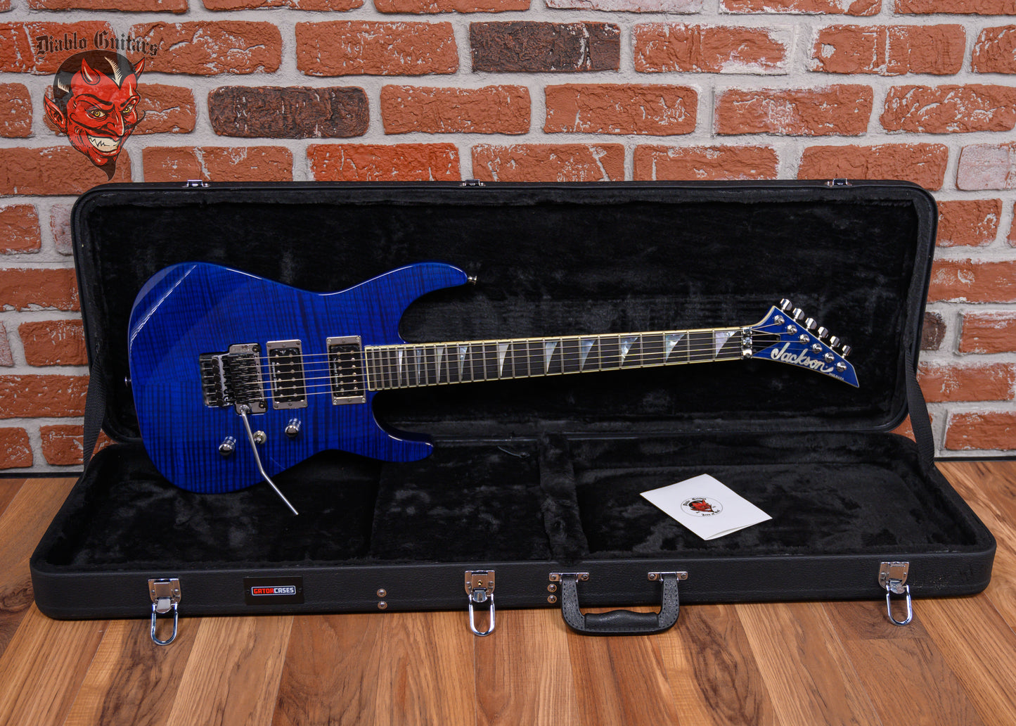 Jackson USA Select Series SL2H Soloist Flamed Maple Top Transparent Blue 2008 w/Hard Shell Case