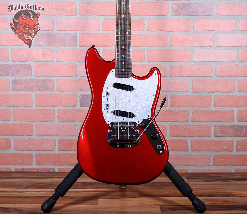 Fender Made In Japan MG-73 Mustang Reissue Candy Apple Red 1996 w/Gigbag