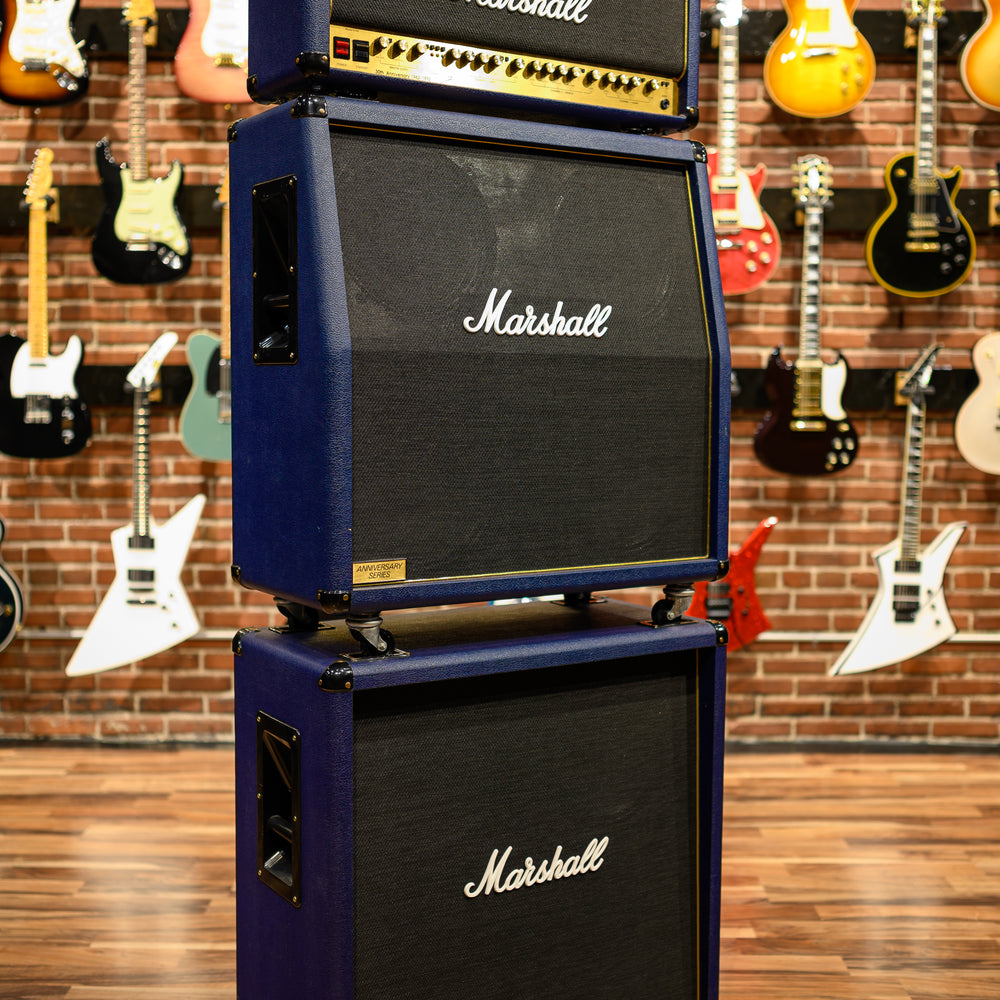 Marshall 6100 30th Anniversary Series 3-Channel 100-Watt Guitar Amp Head 1992 Blue w/ Matching 4x12 6960A & 6960B Cabs