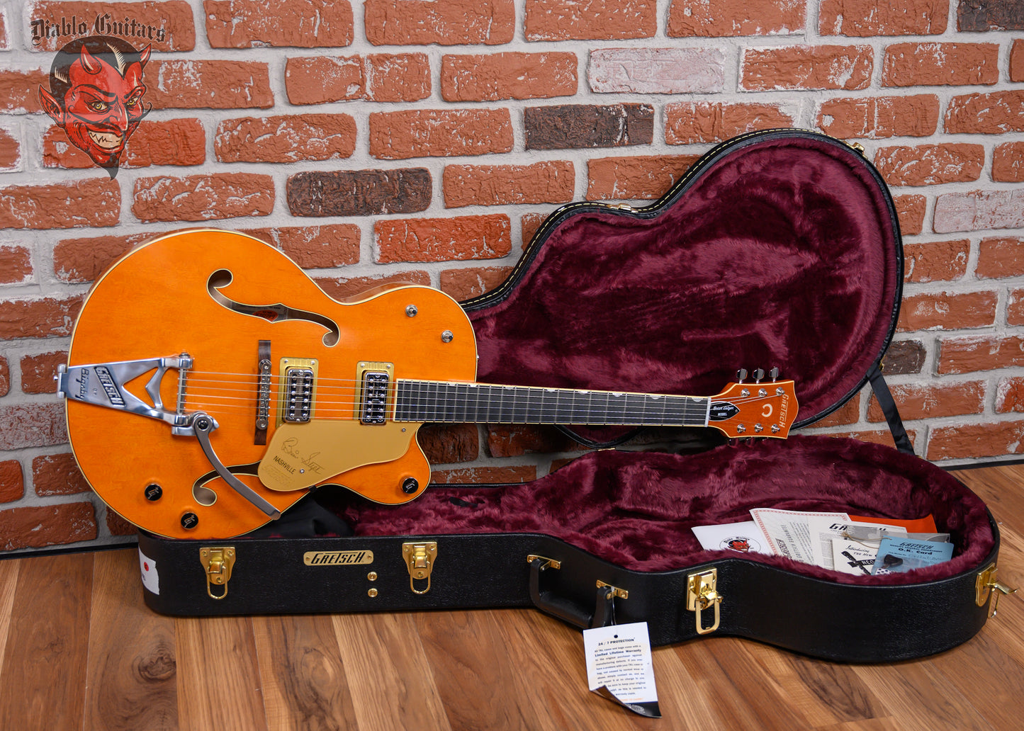 Gretsch G6120T-BSNV Brian Setzer Signature Nashville Hollow Body ‘59 Smoke with Bigsby Satin Orange Smoke 2025 w/OHSC