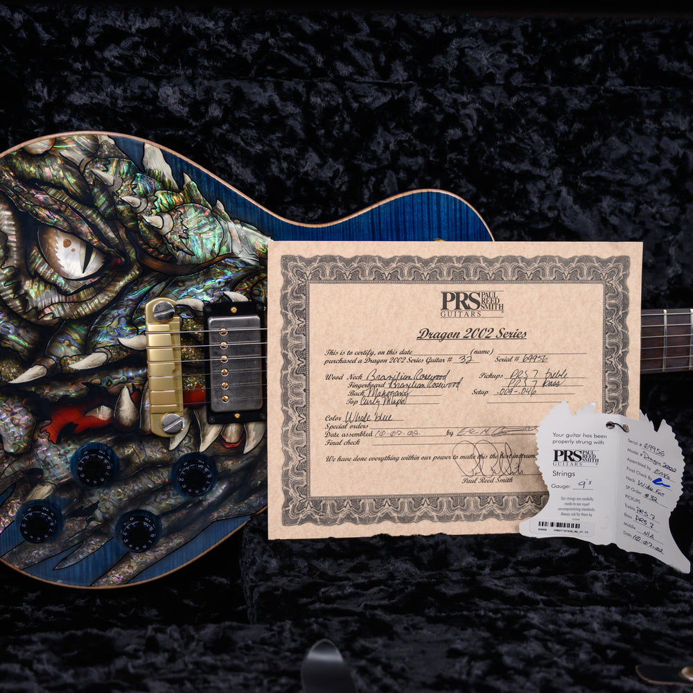 
                      
                        PRS Dragon 2002 Series #32 Curly Maple Top Whale Blue w/Brazilian Rosewood Neck 2002 w/OHSC
                      
                    