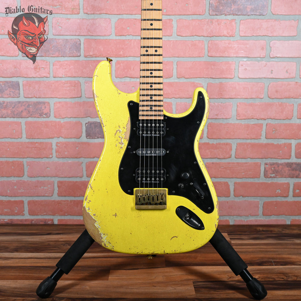 Charvel USA Custom Shop San Dimas HSH CT Relic Aged Nitro Graffiti Yellow Relic 2024 w/OHSC